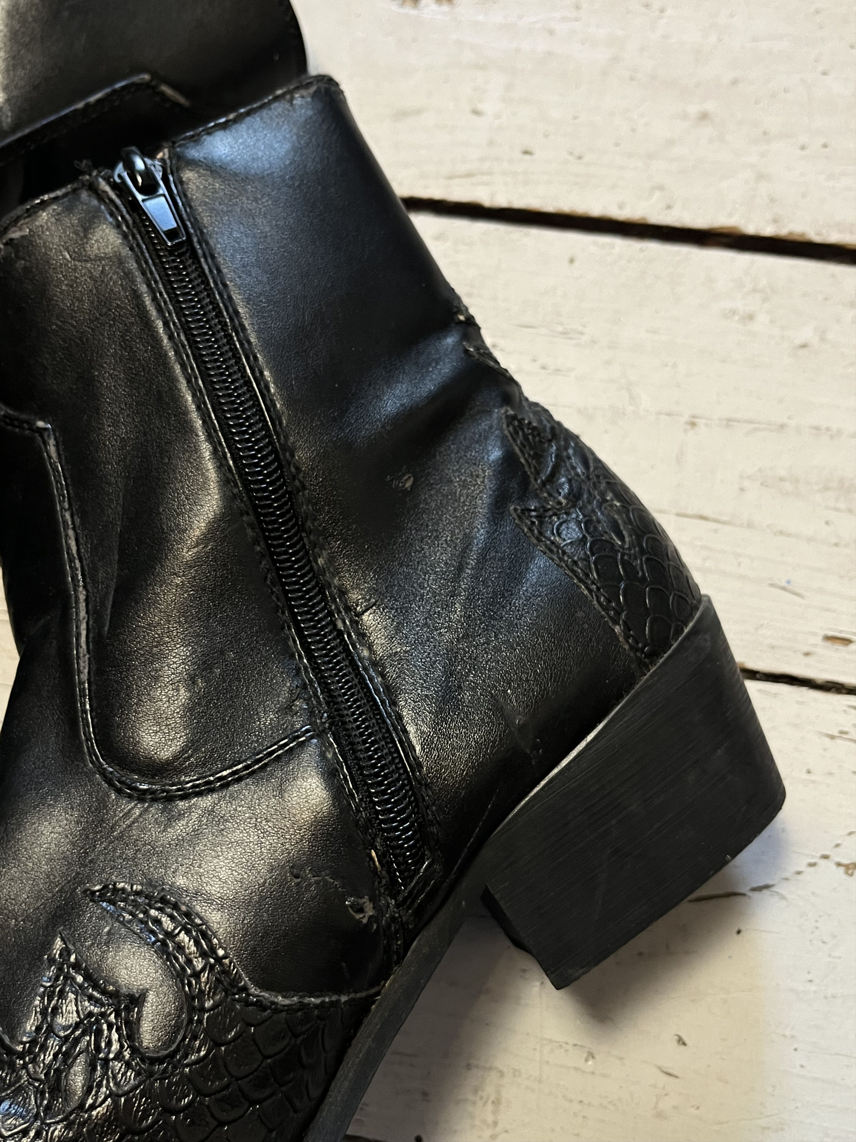Genuine Leather × Vintage Vintage Cowboy Avan Garde Boots Size US 5 / EU 37 - 4 Thumbnail