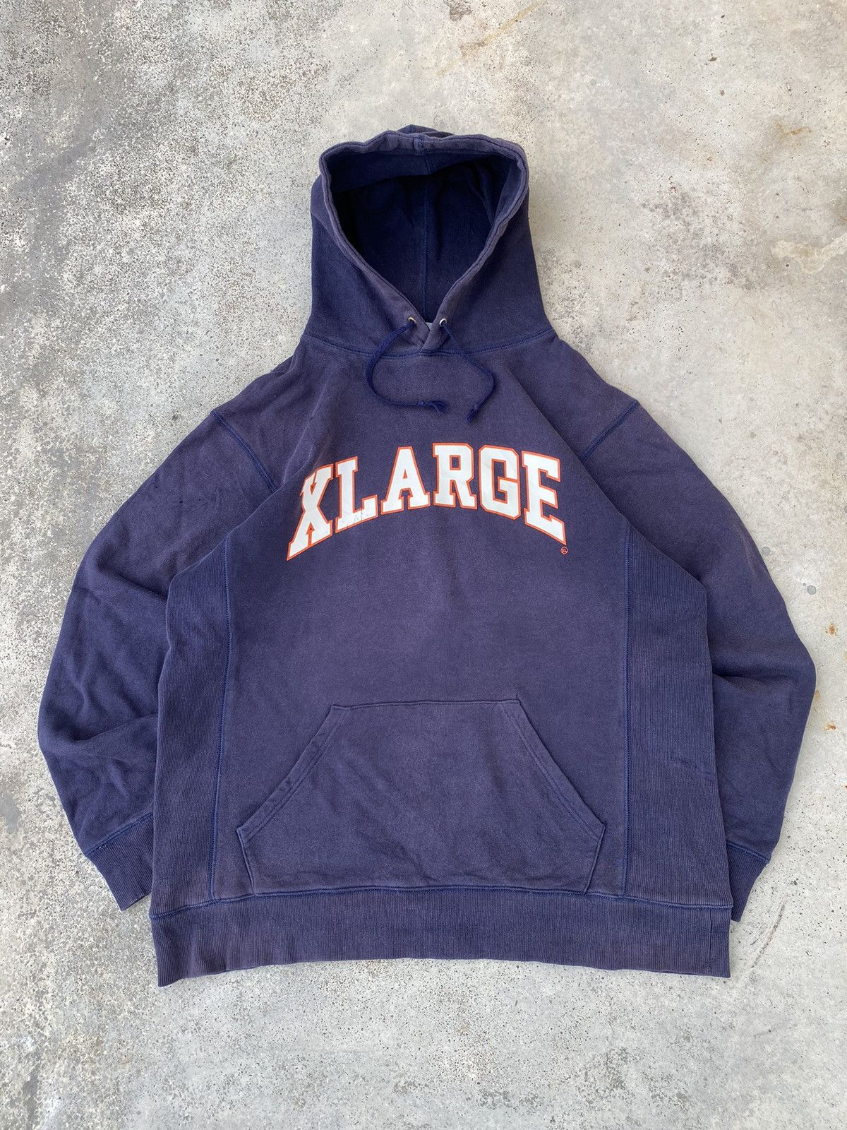 Japanese Brand × Xlarge Sun Faded Vintage Y2K Xlarge University Pull Over Hoodie Size US XL / EU 56 / 4 - 1 Thumbnail