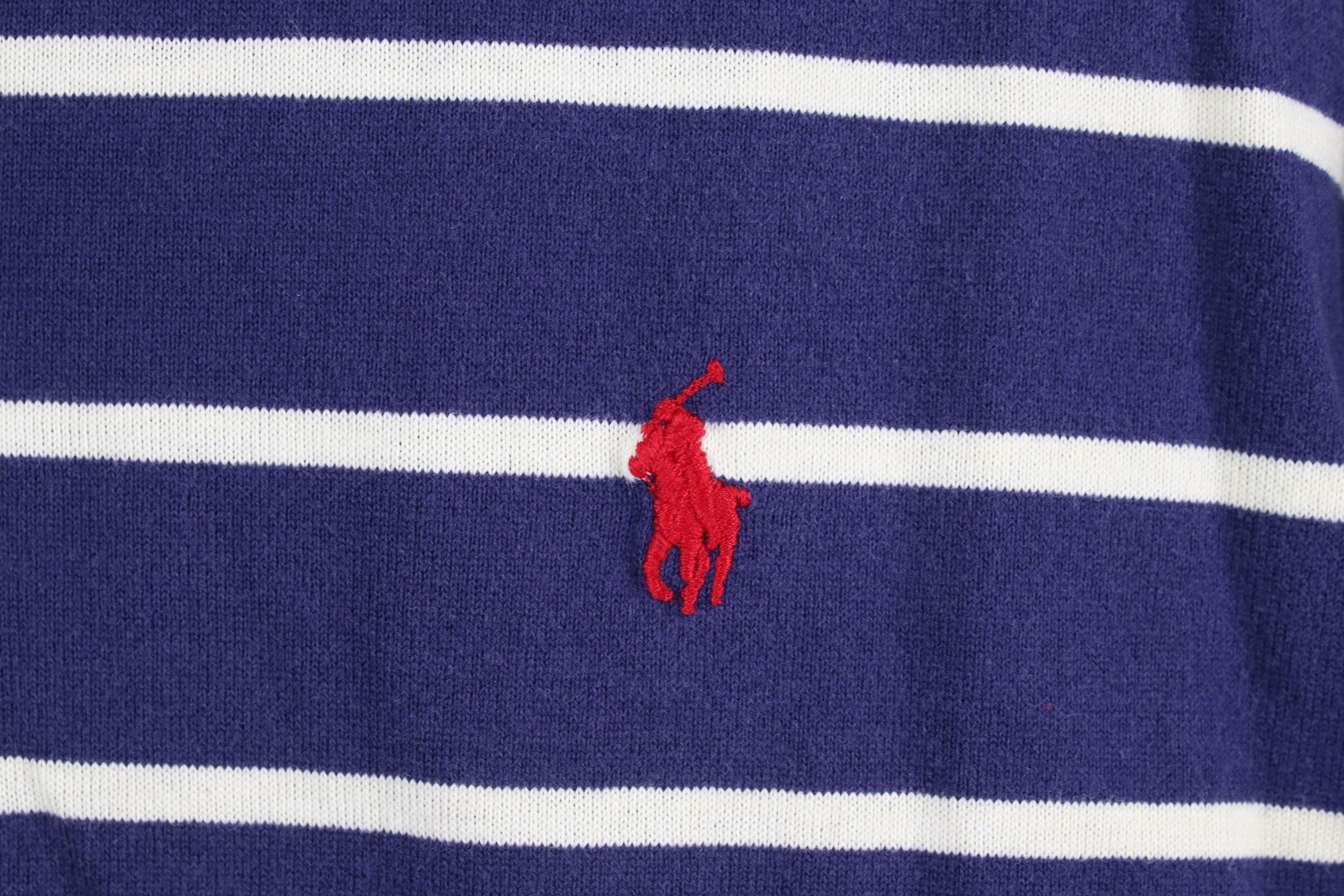 Ralph Lauren × Vintage Vintage 90s Ralph Lauren Soft Touch Striped Polo Shirt USA Size US M / EU 48-50 / 2 - 4 Thumbnail