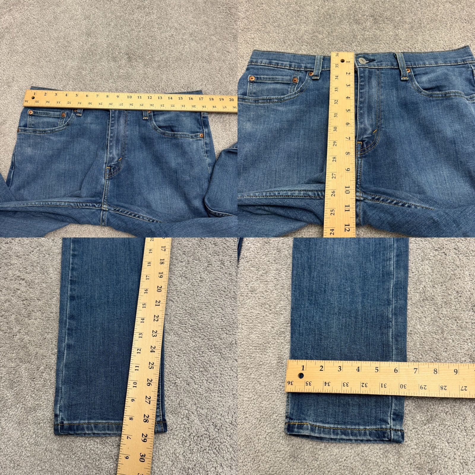 Levi's Levi's 512 Slim Fit Taper Flex All Seasons Tech Denim Jeans Mens 33x30 Blue Size US 33 - 9 Thumbnail