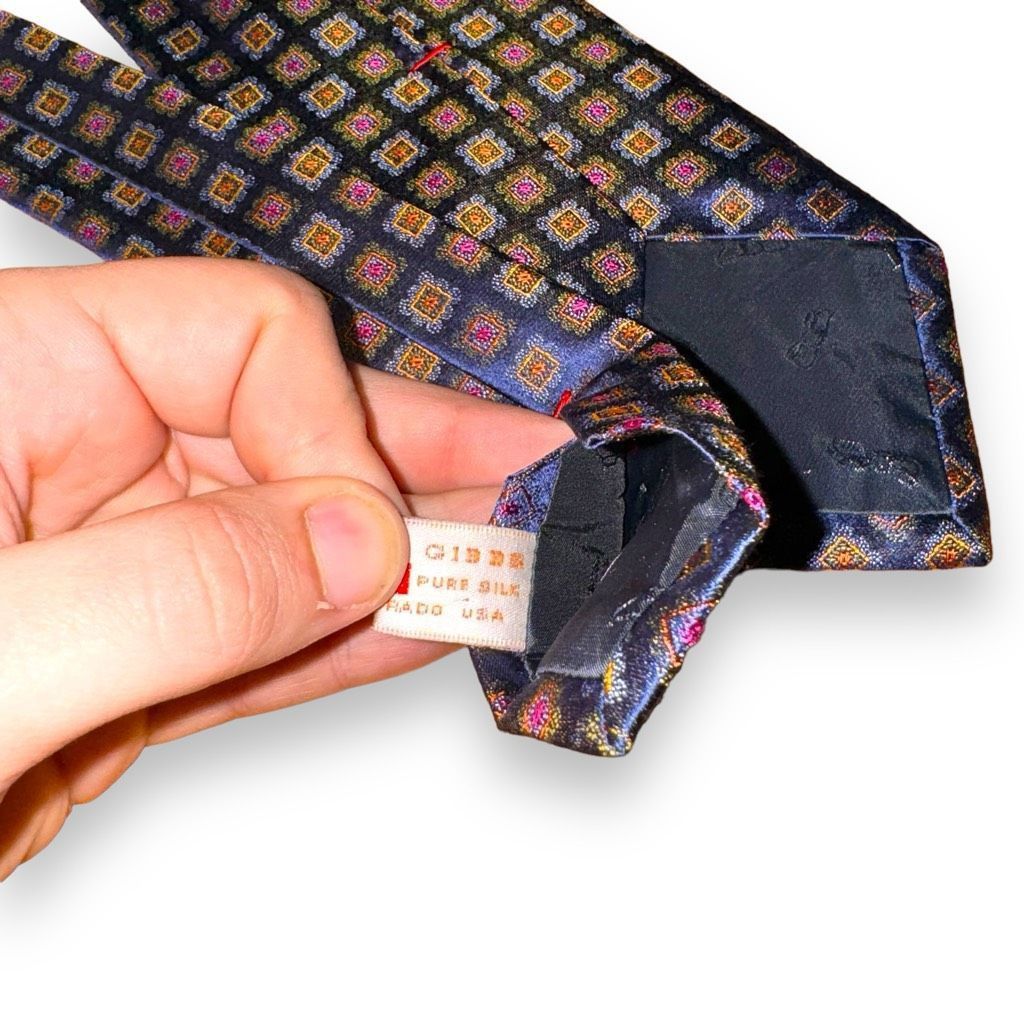 Handmade Carrot & Gibbs Navy Blue Flower Handmade 100% Silk Neck Tie Size ONE SIZE - 9 Thumbnail