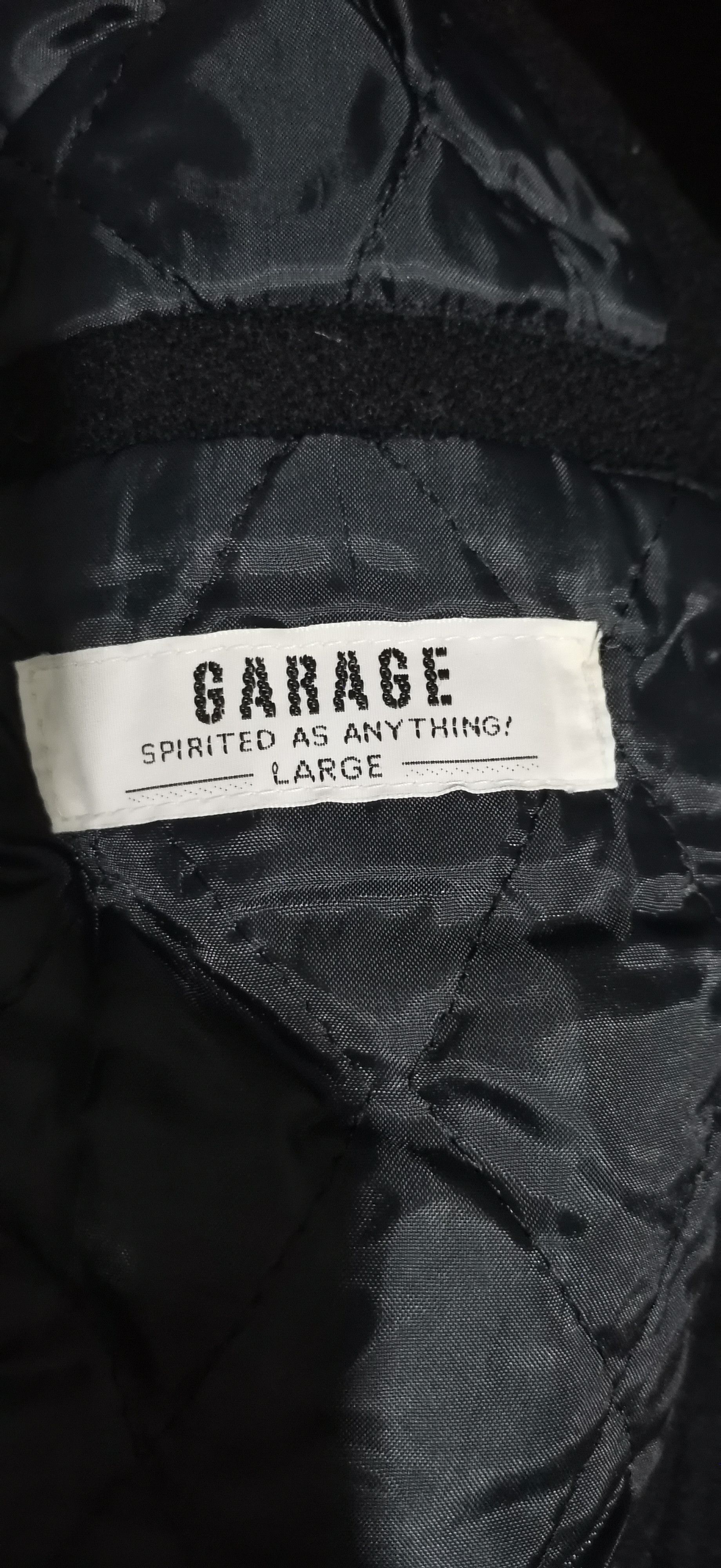 Vintage Varsity leather black jacket by garage fields L Size US L / EU 52-54 / 3 - 10 Thumbnail