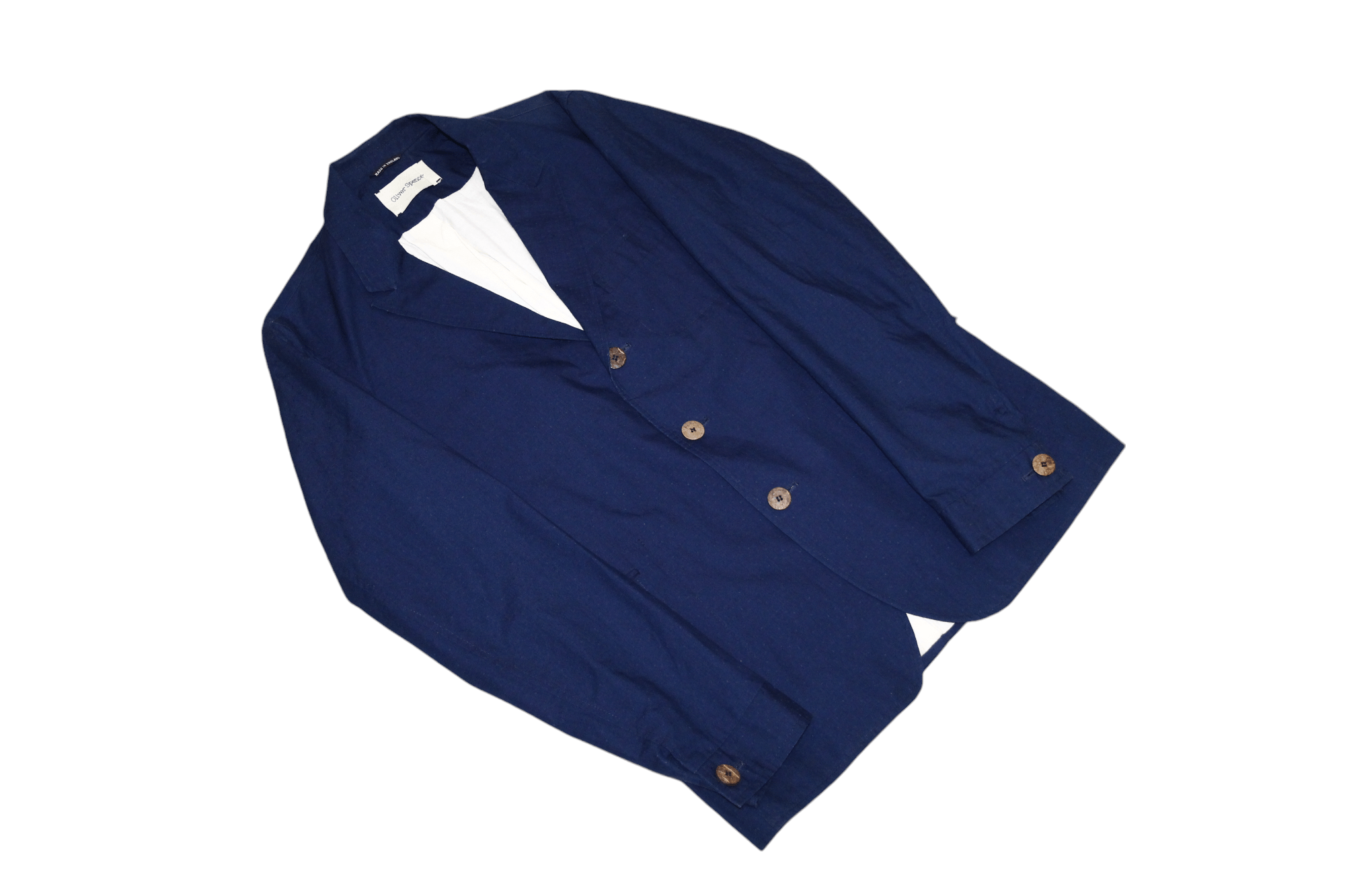 Oliver Spencer Oliver Spencer Textured Indigo Cotton Twill Lined Blazer Size US M / EU 48-50 / 2 - 3 Thumbnail