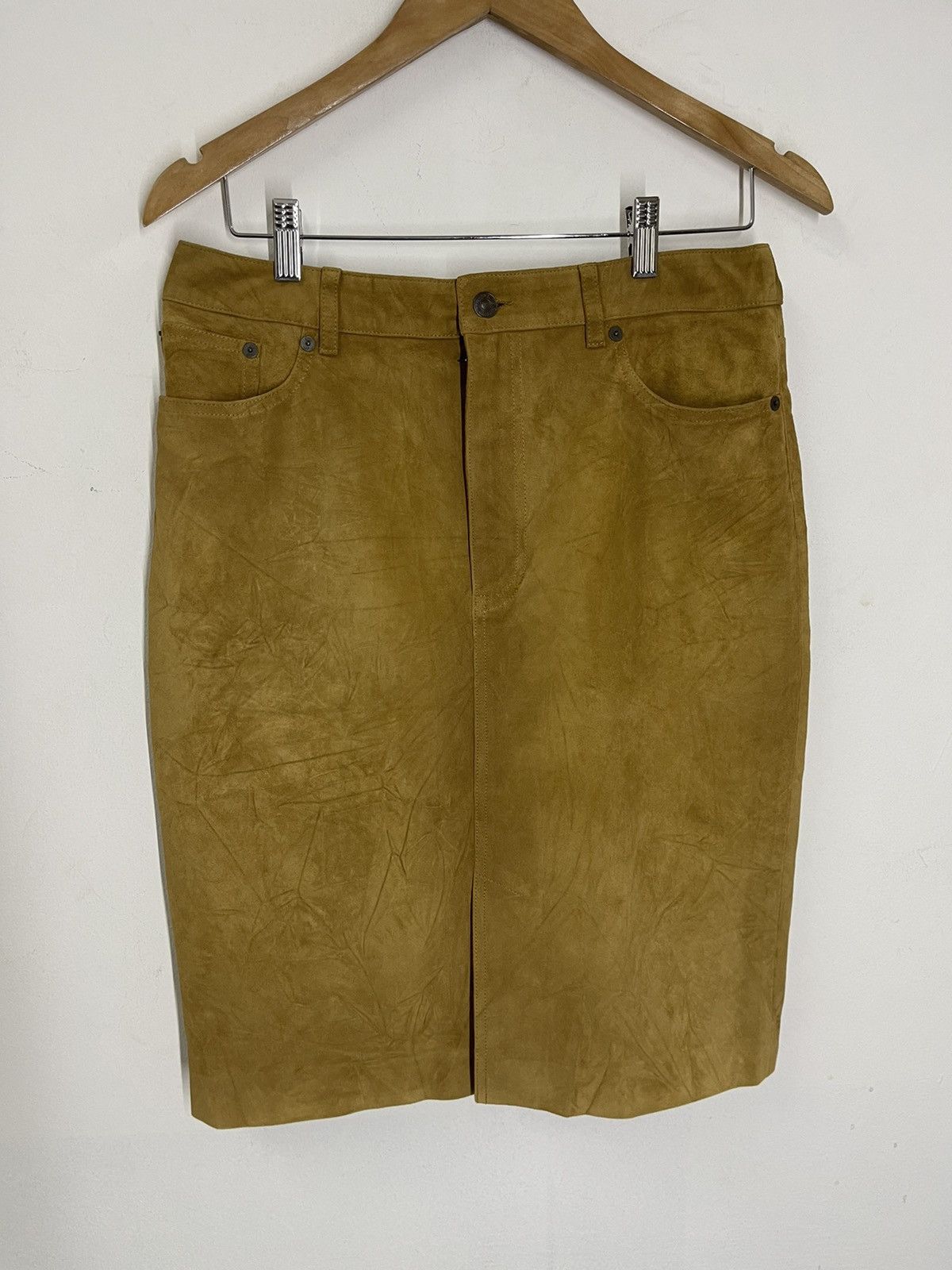 Polo Ralph Lauren × Ralph Lauren × Vintage VINTAGE RALPH LAUREN PRL SUEDE MIDI SKIRT Size 34" / US 12 / IT 48 - 2 Thumbnail