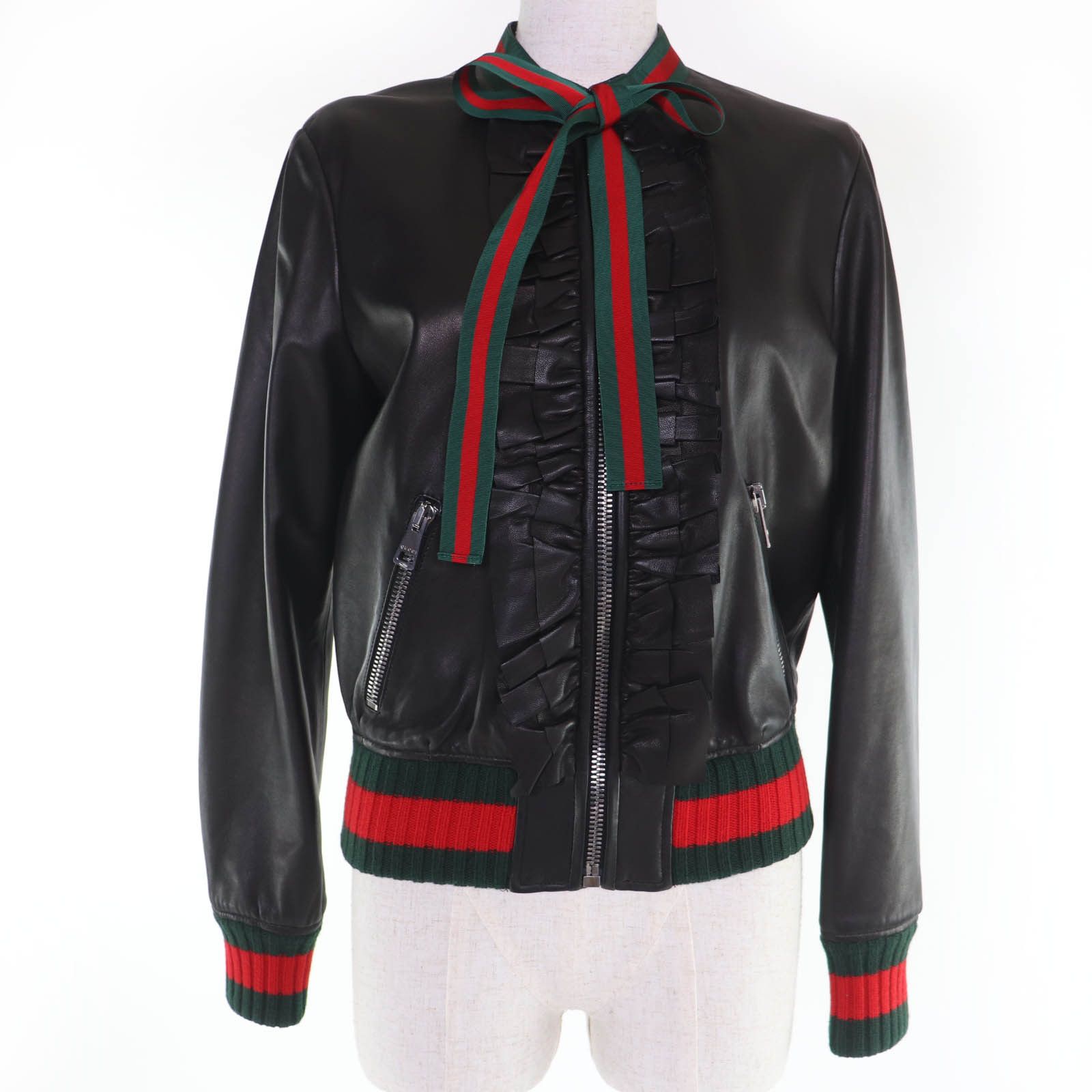 Gucci Gucci Gucci Leather Jacket Coat Leather Outerwear DUTY FREE for USA Size ONE SIZE - 1 Thumbnail