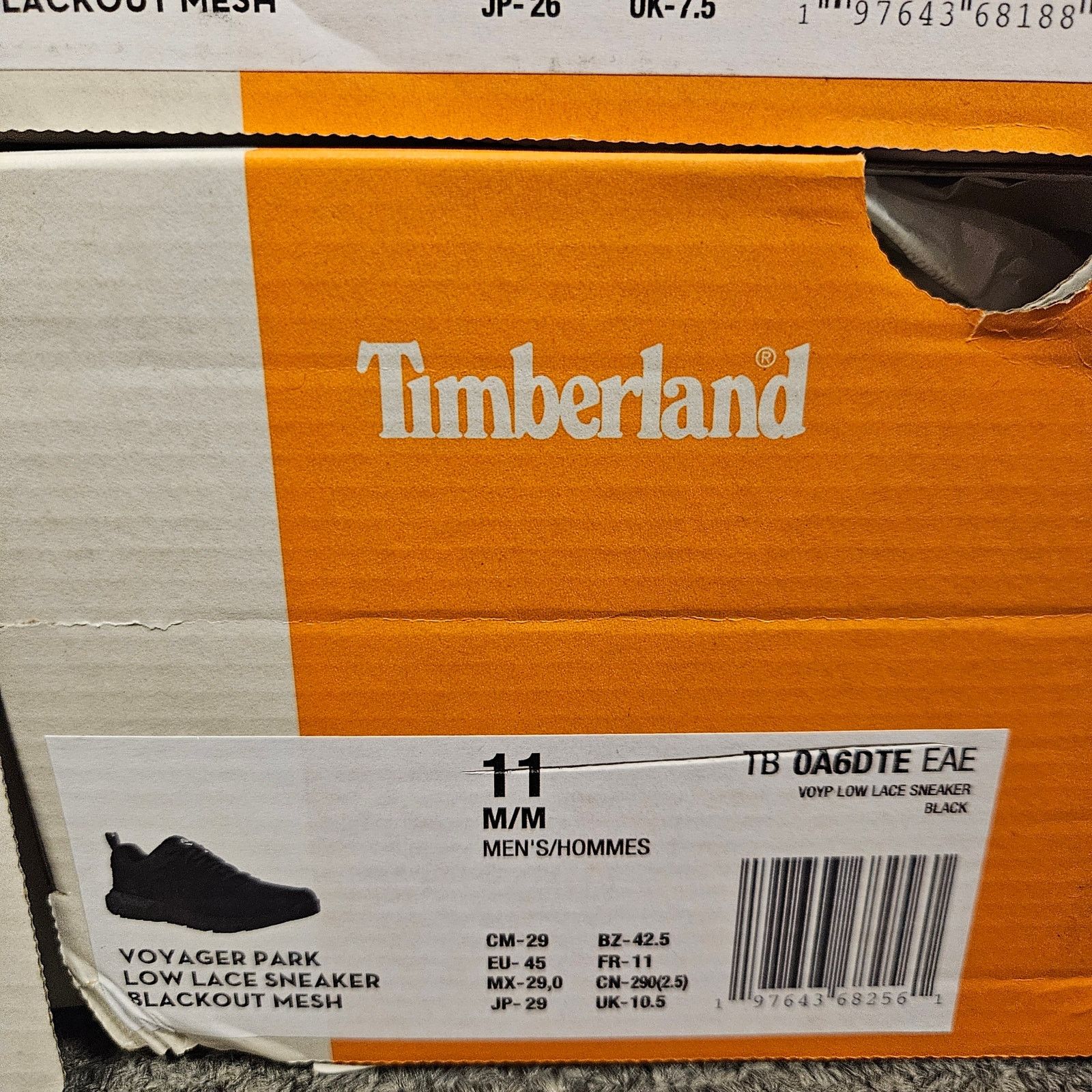 Timberland TIMBERLAND MEN'S 11 VOYAGER PARK LOW LACE SNEAKER BLACKOUT Size US 11 / EU 44 - 9 Thumbnail