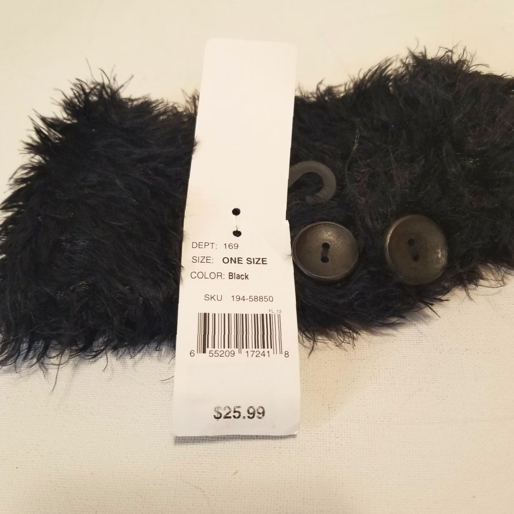 Vintage VINTAGE Wrap Women's Knit Head Wrap with Buttons Black One Size Fits All Size ONE SIZE - 4 Thumbnail