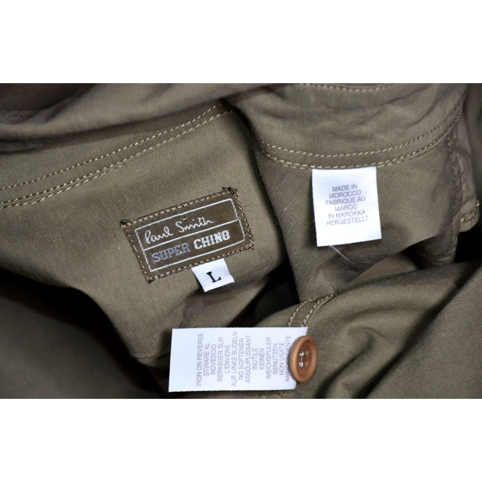 Paul Smith PAUL SMITH Shirt L Khaki 90's Vintage Short Sleeve Button-Up Men Regular Size L Chest 58cm Back Length 73cm Collar 43cm Cotton Nylon Solid Casual Size US L / EU 52-54 / 3 - 7 Thumbnail