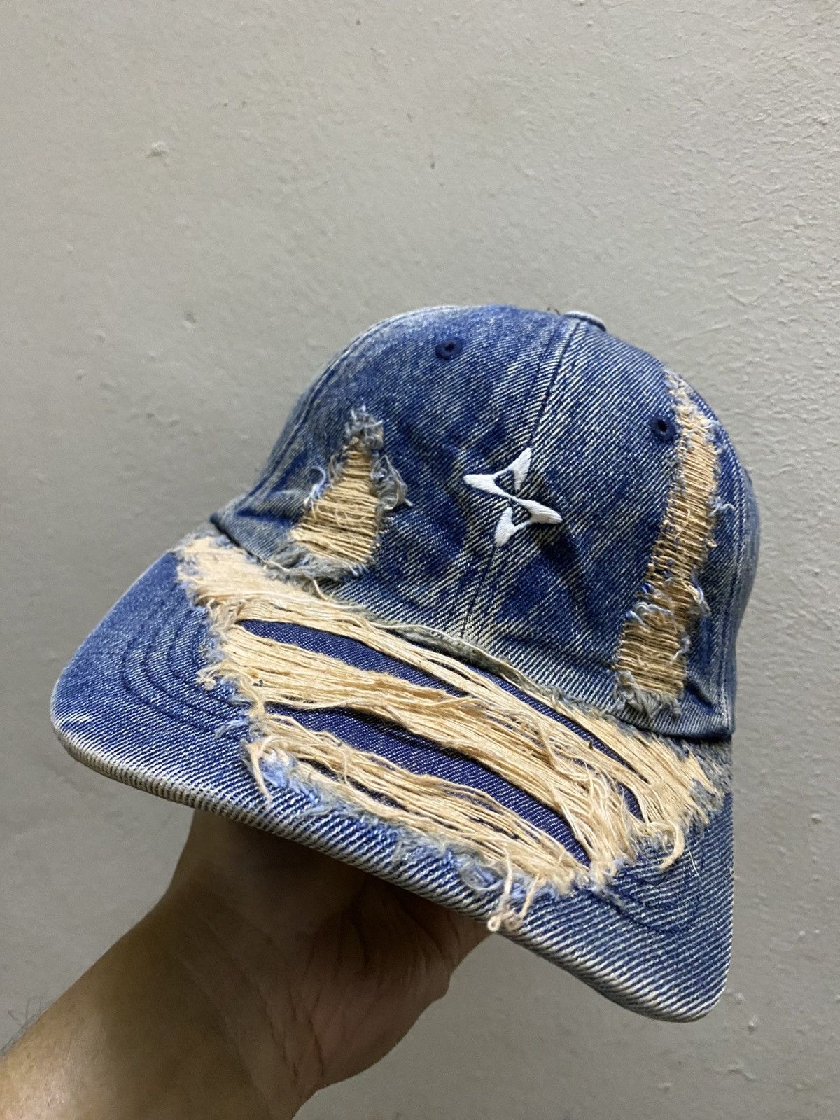 Other BLR Grunge Denim Distressed Washout Avant Garde Cap Size ONE SIZE - 2 Thumbnail