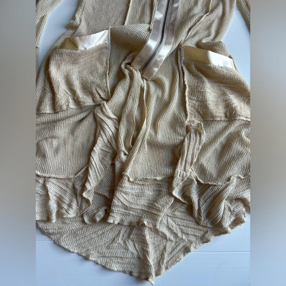 Designer Y2K Grunge Flowy Asymmetrical Zip-Up Vest Size L / US 10 / IT 46 - 3 Thumbnail