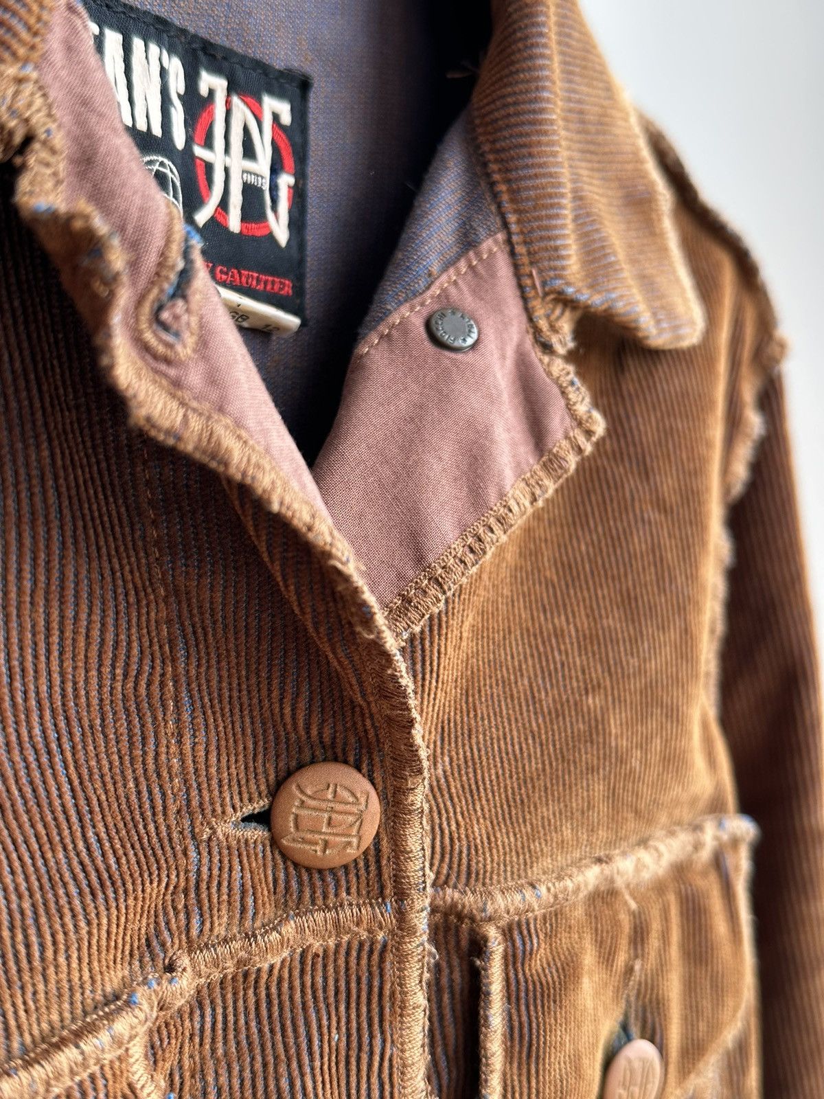 Jean Paul Gaultier Vintage Jean Paul Gaultier Rust Corduroy Blue Brown jacket Size S / US 4 / IT 40 - 7 Thumbnail
