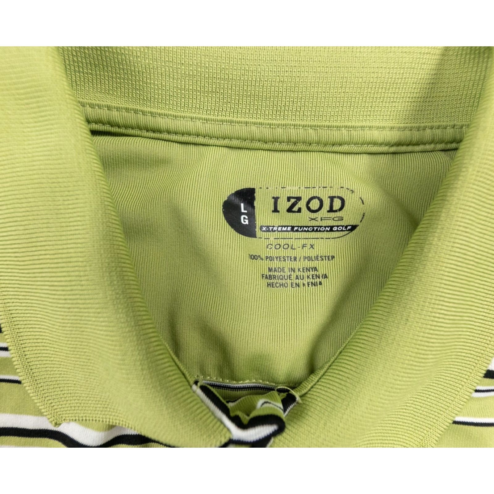 Izod VINTAGE IZOD Polo Shirt Men’s Large Green Short Sleeve Striped Adult (Golf) Mens Size US L / EU 52-54 / 3 - 4 Thumbnail
