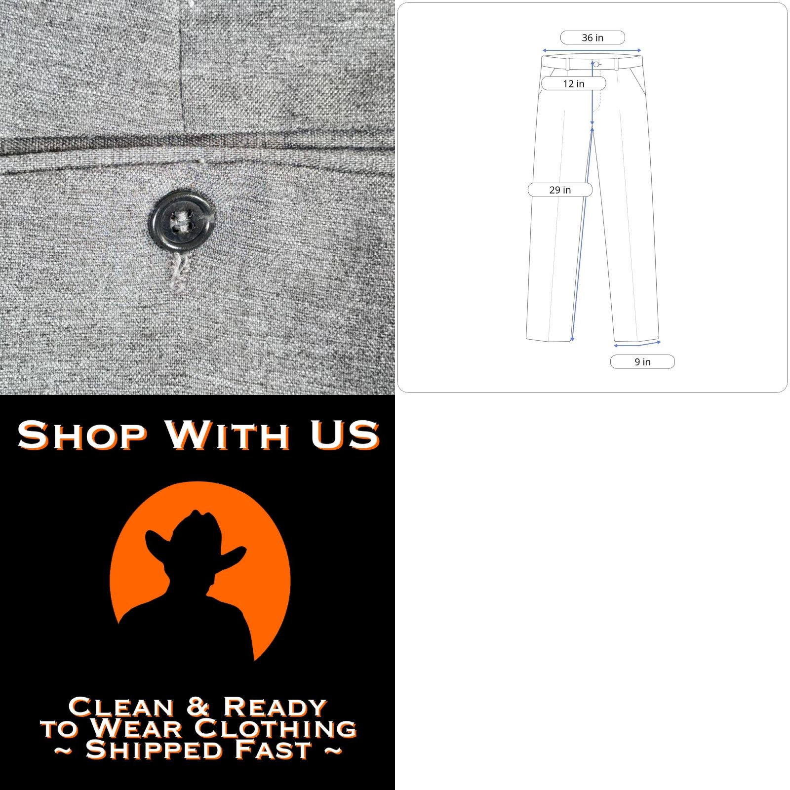 Sears VINTAGE Sears Pants Mens 36x29 Gray Pleated Dress Slacks Wool Blend Creased 80s Size US 36 / EU 52 - 8 Thumbnail