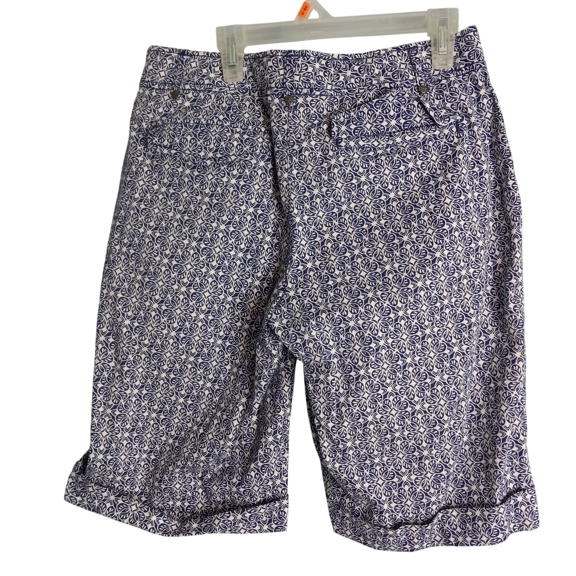 Athleta Athleta Size 6 Shorts Womens Bermuda Blue White Patterned Cu Size 30" / US 8 / IT 44 - 4 Thumbnail