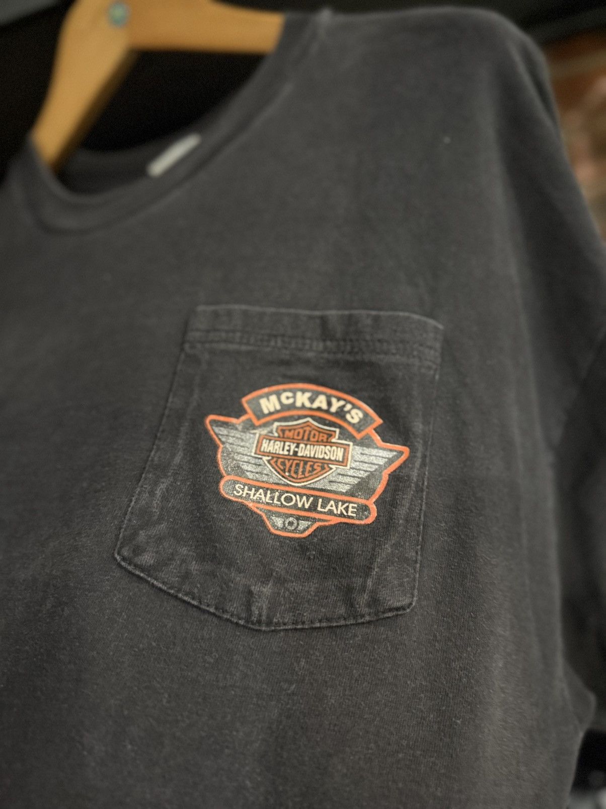 Vintage Vintage 90s Harley davidson McKays Shollow Lake Pocket Faded Size US XXL / EU 58 / 5 - 7 Thumbnail
