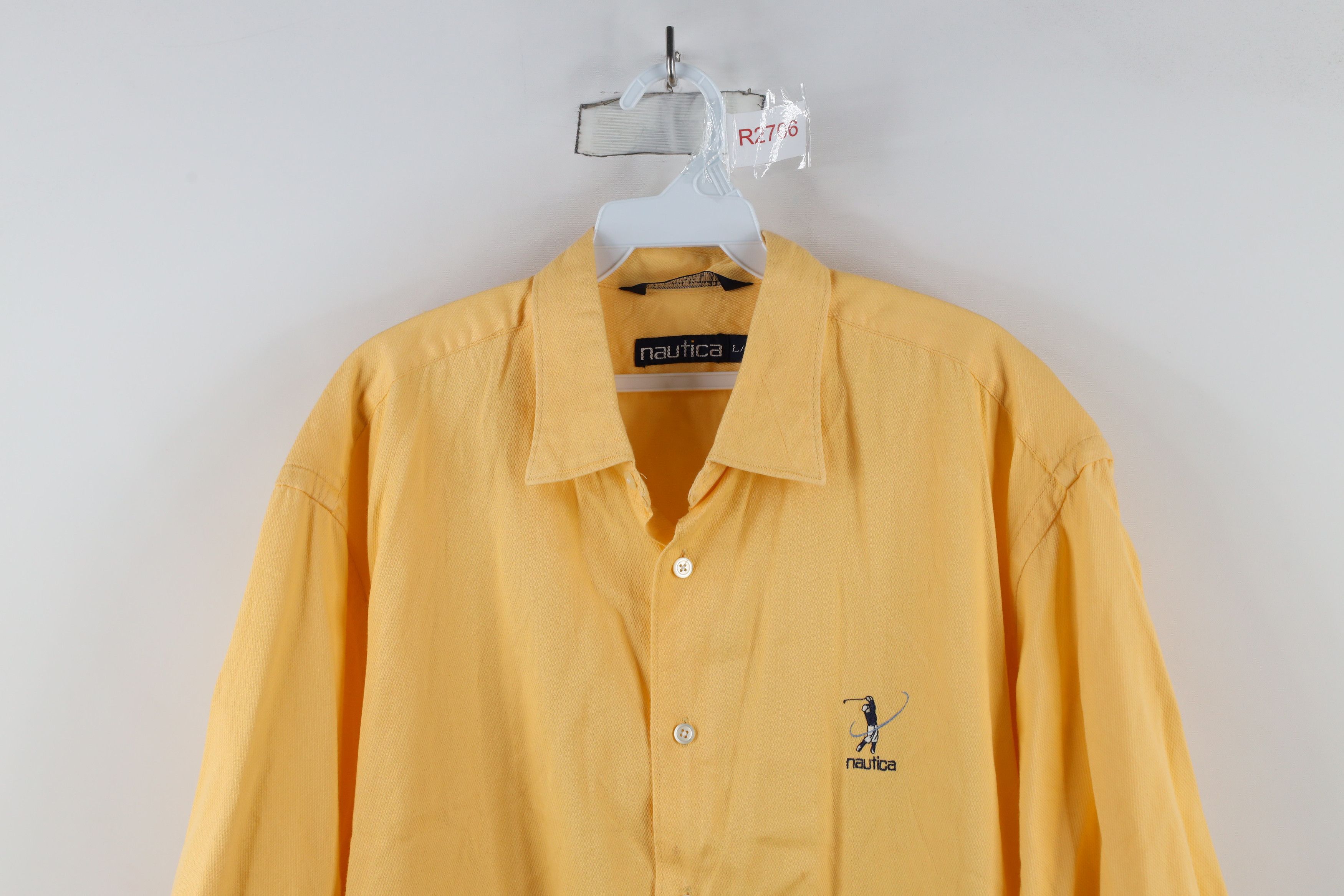 Nautica × Vintage Vintage 90s Nautica Spell Out Golf Short Sleeve Button Shirt Size US L / EU 52-54 / 3 - 2 Thumbnail