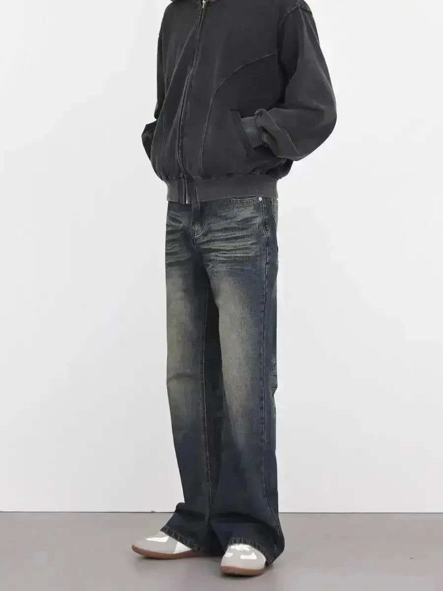 Japanese Brand Vintage Blue Denim Micro Flare Loose Straight Leg Pants Size US 34 / EU 50 - 3 Thumbnail