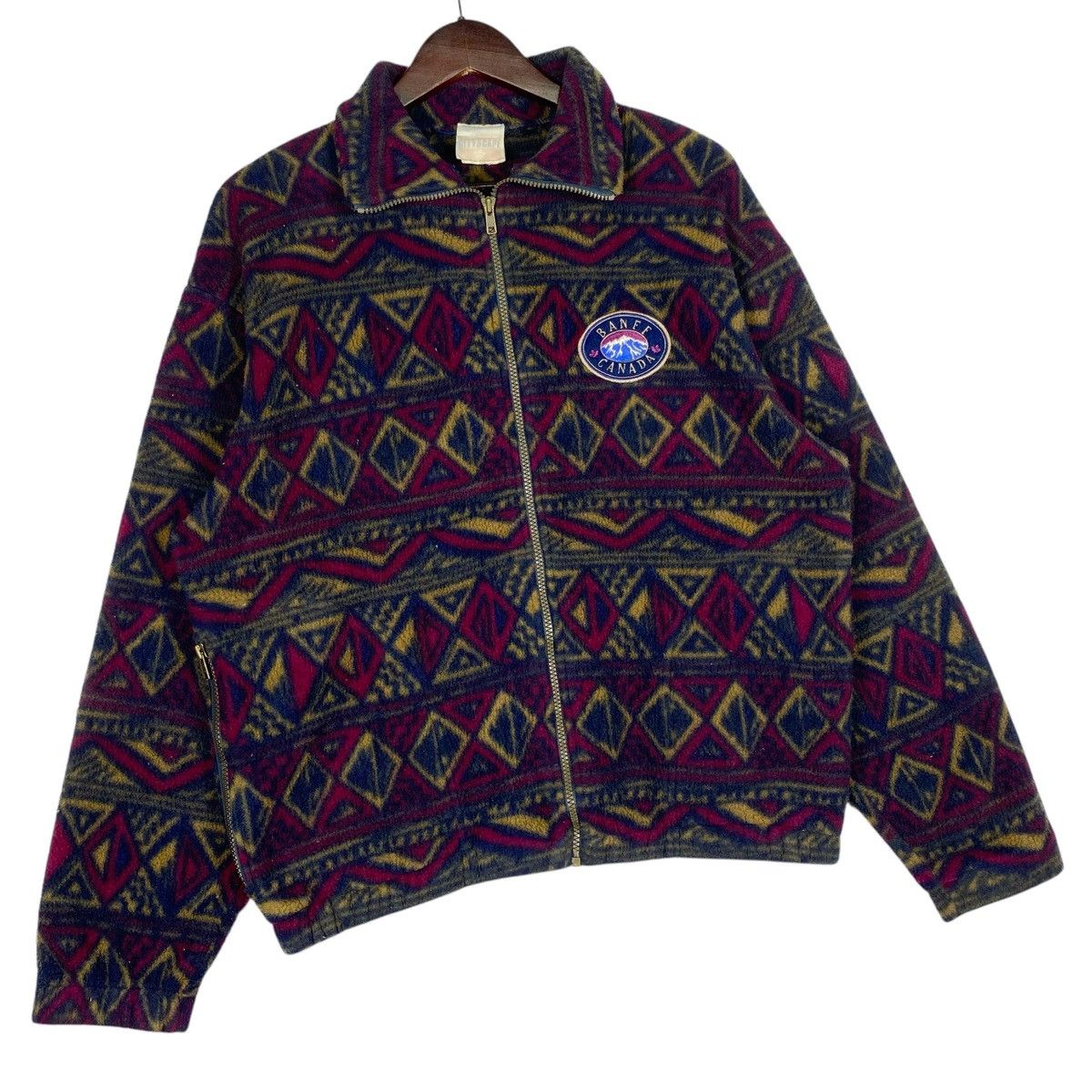 Vintage Vintage 90s Banff Canada Aztec Native Navajo Fleece Sweater Size US S / EU 44-46 / 1 - 4 Thumbnail