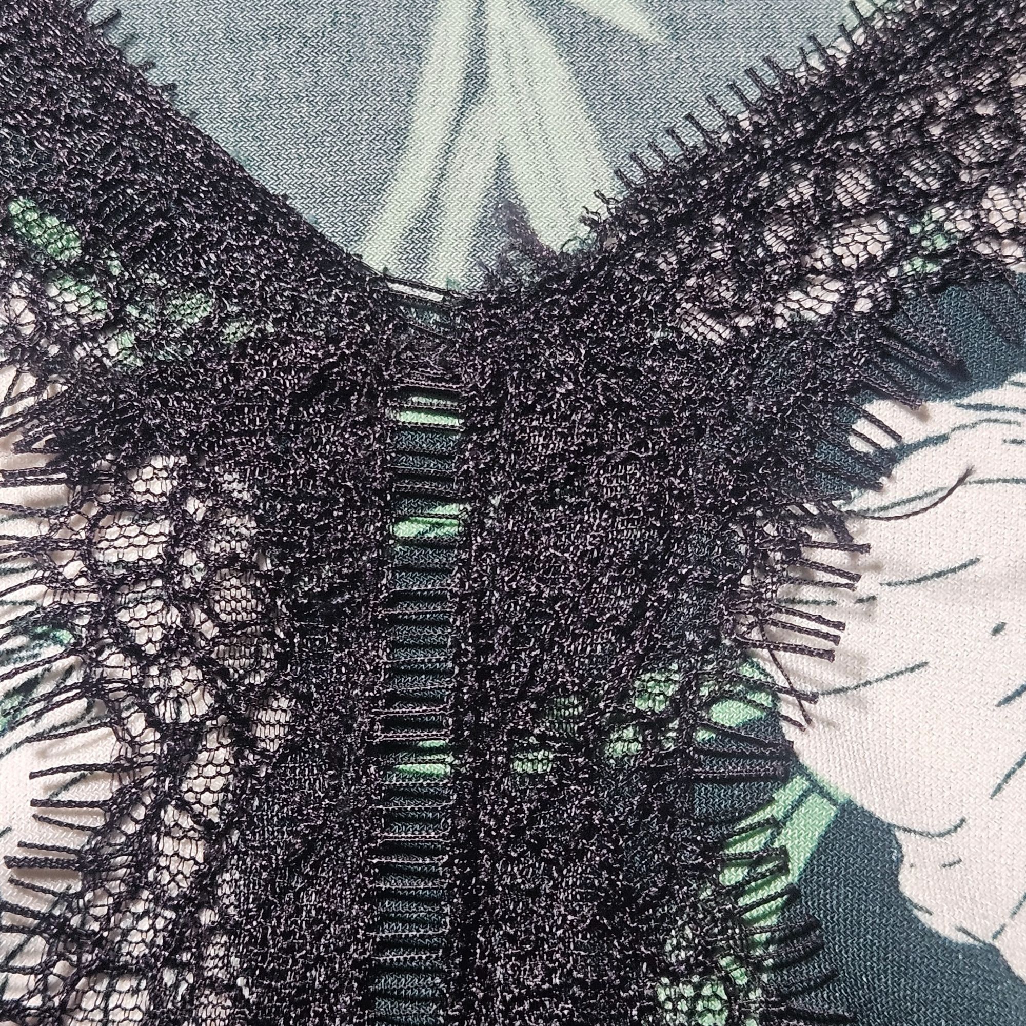 Jason Wu Jason Wu Women Floral LaceTrim Blouse XL Black Green Whimsyg Size XL / US 12-14 / IT 48-50 - 5 Thumbnail
