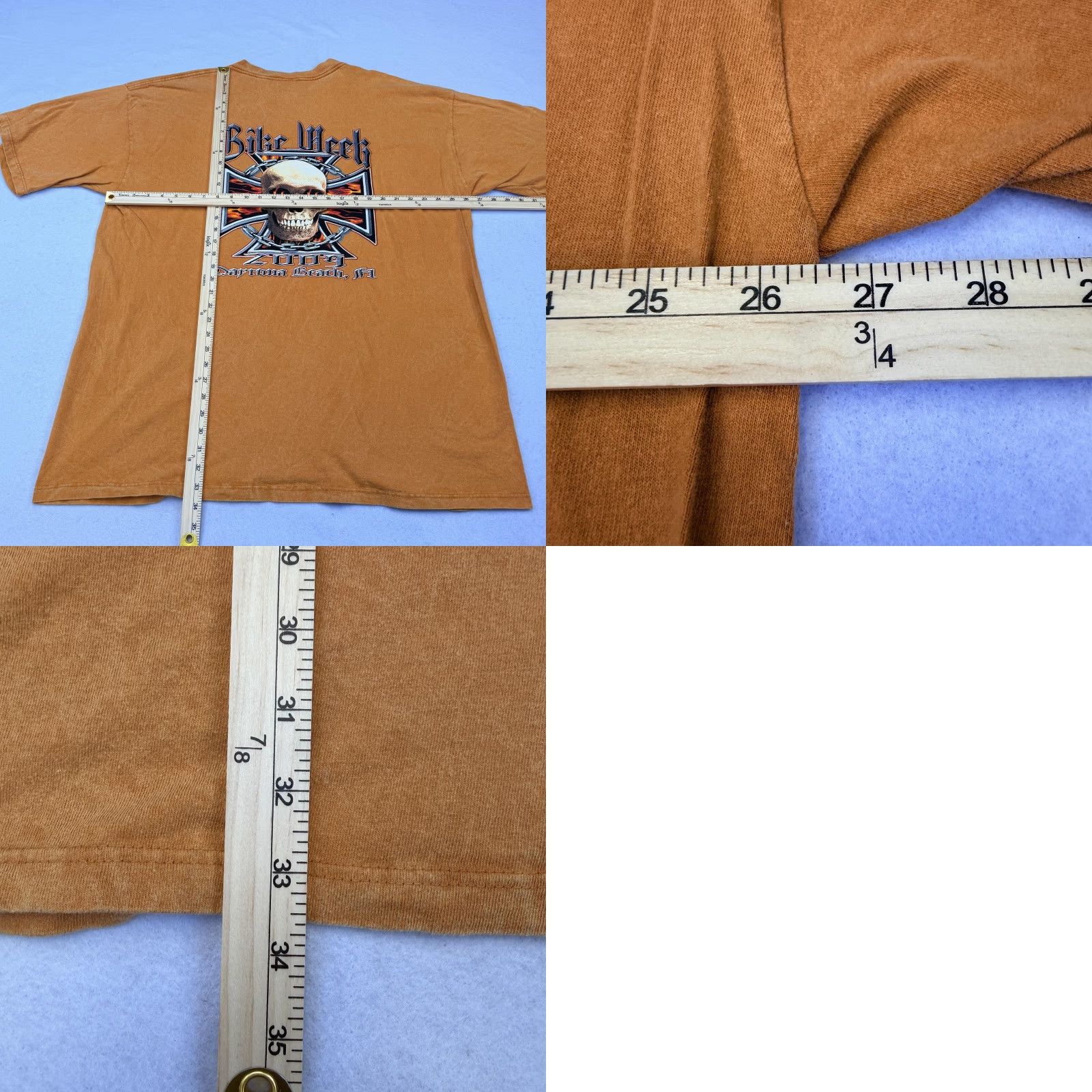 Harley Davidson Harley-Davidson Bike Week Shirt Mens 3XL Orange Skull Daytona Beach 2009 Tee Size US XXL / EU 58 / 5 - 8 Thumbnail