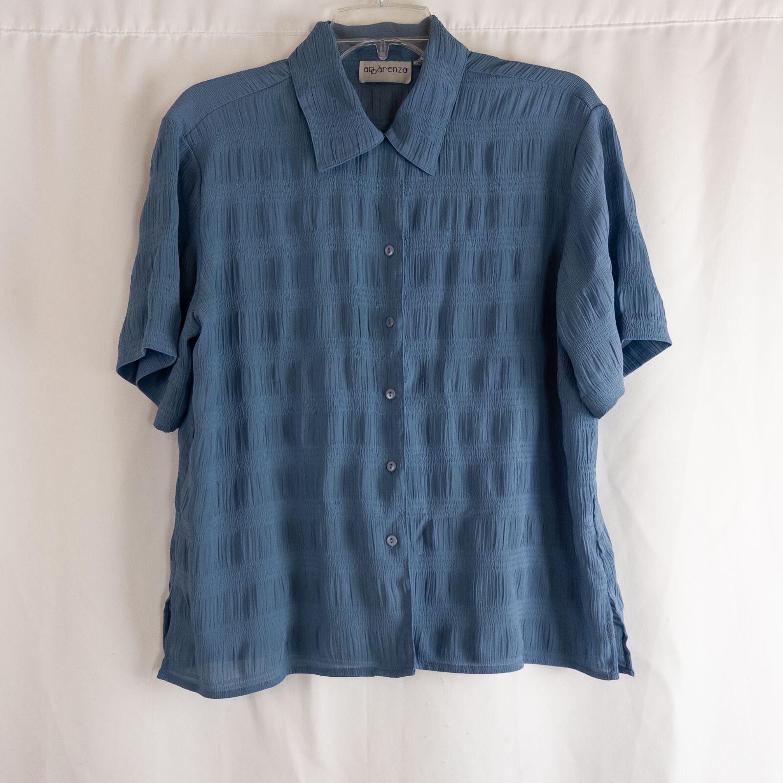 Other Apparenza Vintage Pastel Blue Textured Shirt Womens Large Size L / US 10 / IT 46 - 3 Thumbnail