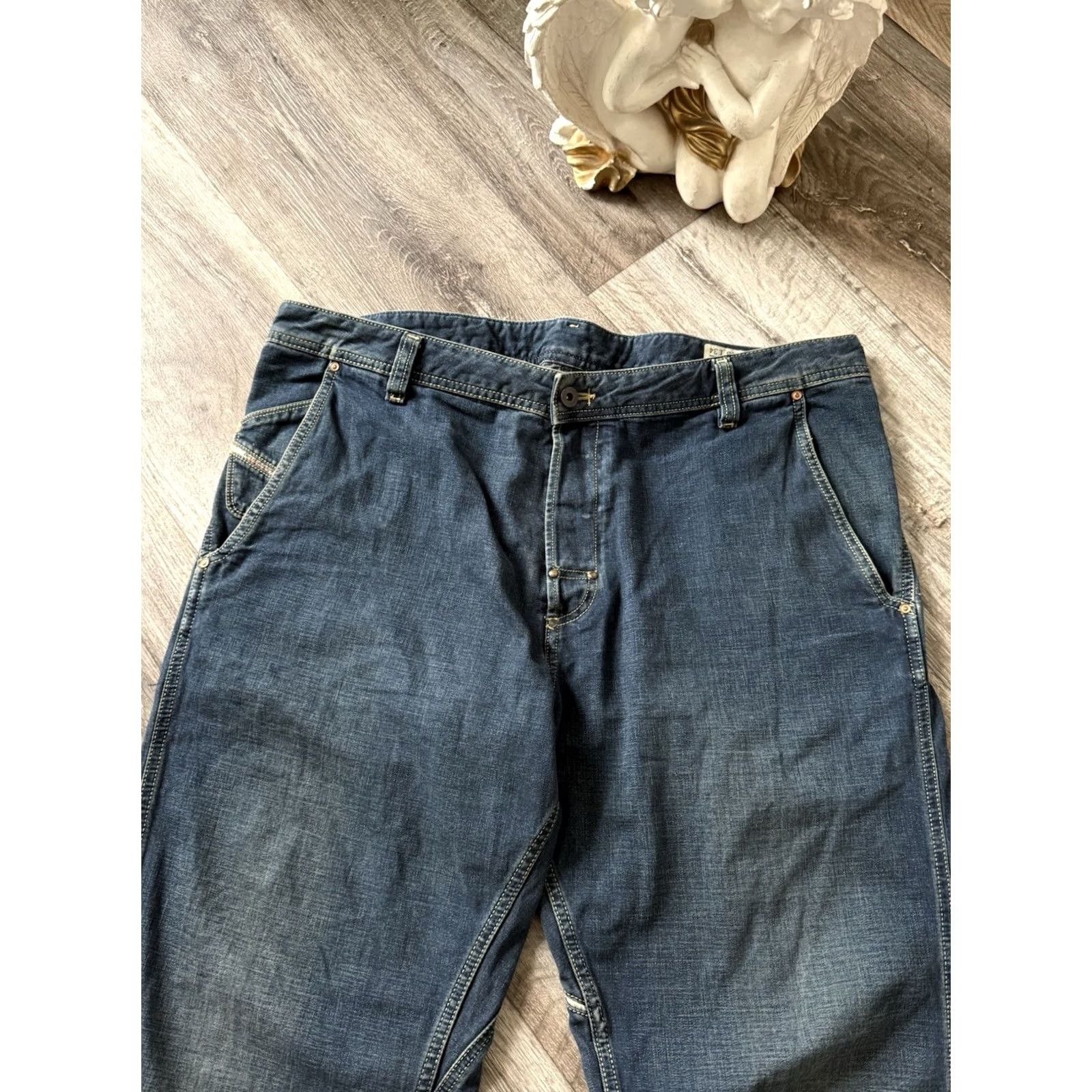 Diesel Diesel Pheyo Jeans Men’s W38 L34 Distressed Denim Navy Straight Vintage 90s City Logo Jeans Mens Size US 38 / EU 54 - 3 Thumbnail