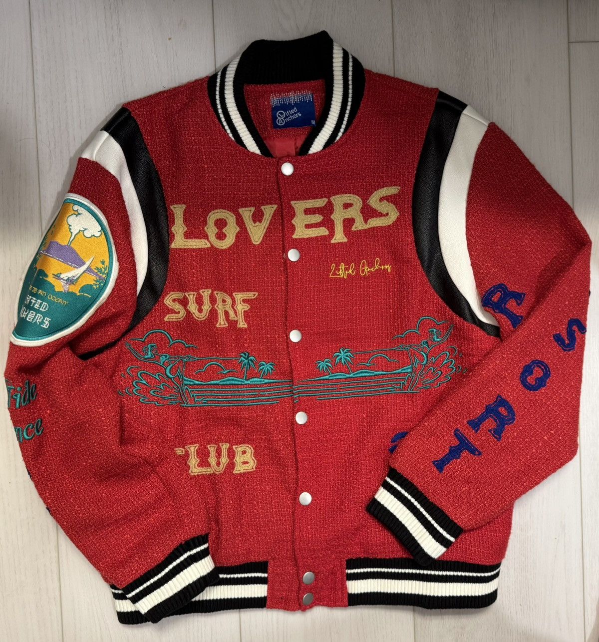 Lifted Anchors Lifted Anchors Varsity jacket, “Lovers Surf Resort” Size US M / EU 48-50 / 2 - 1 Thumbnail