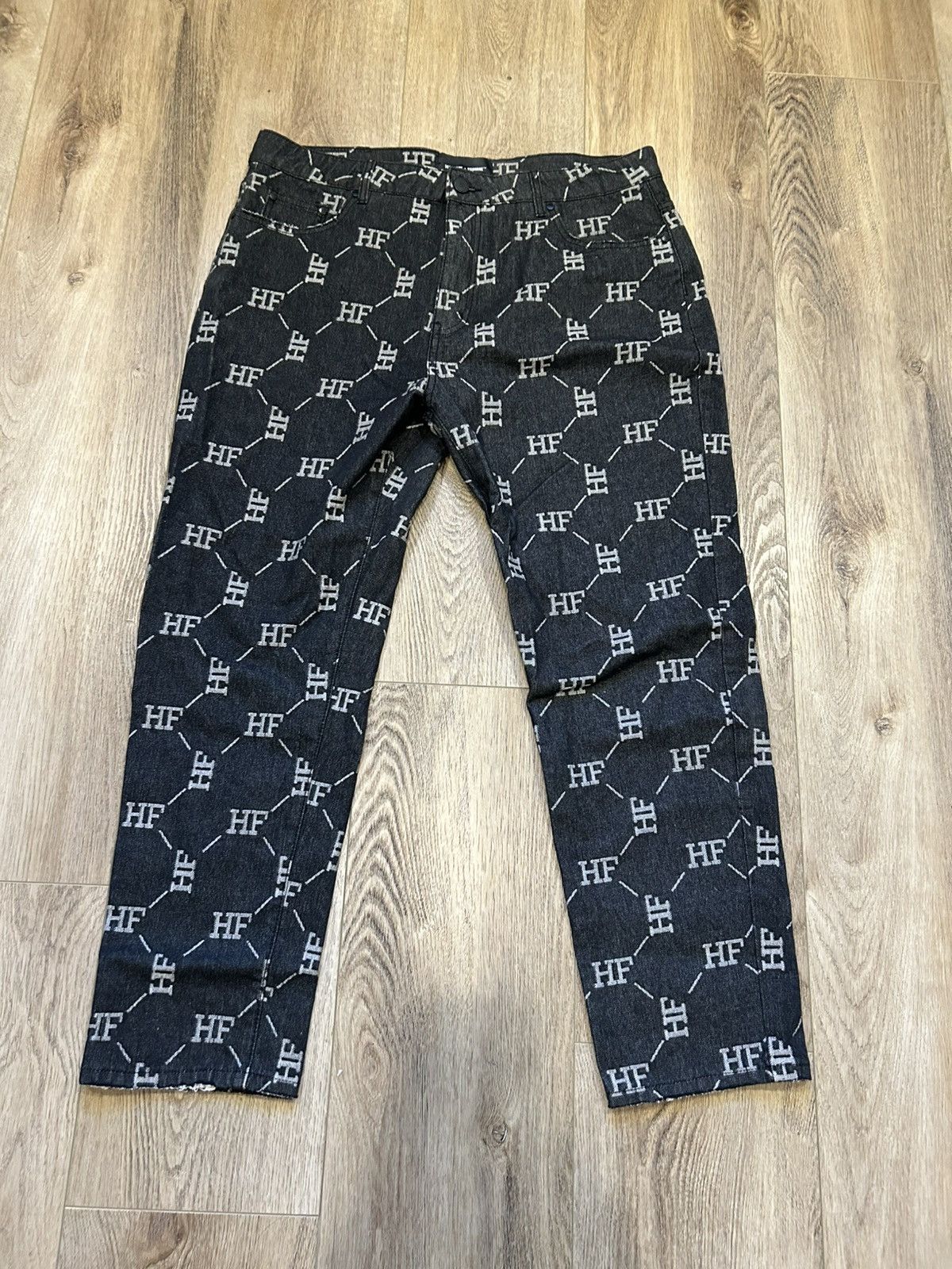 HOMME + FEMME Men's Black Monogram Jeans