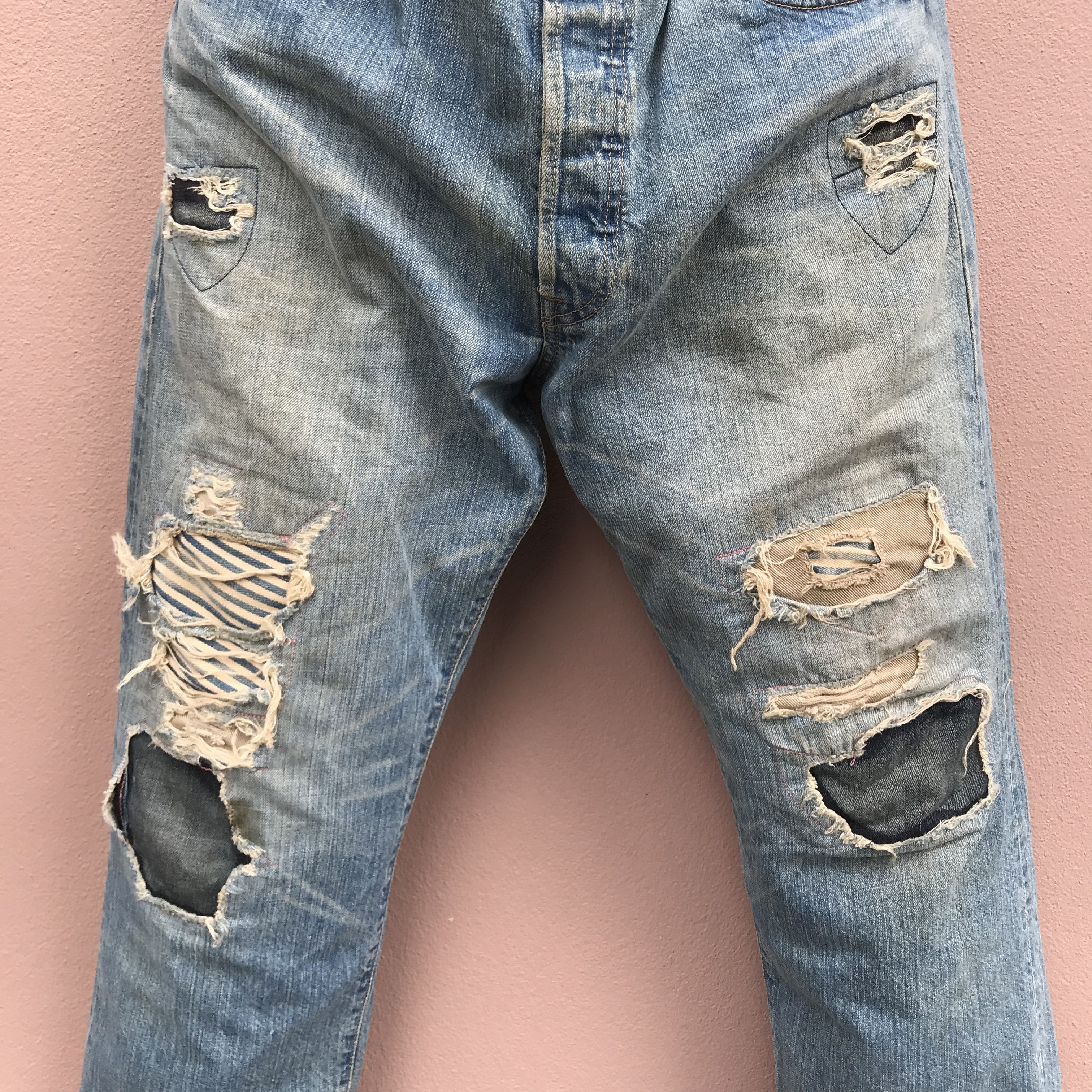 Levi's Levi’s 501 Distressed Jeans Faded Ripped Workwear Grunge Size US 36 / EU 52 - 3 Thumbnail