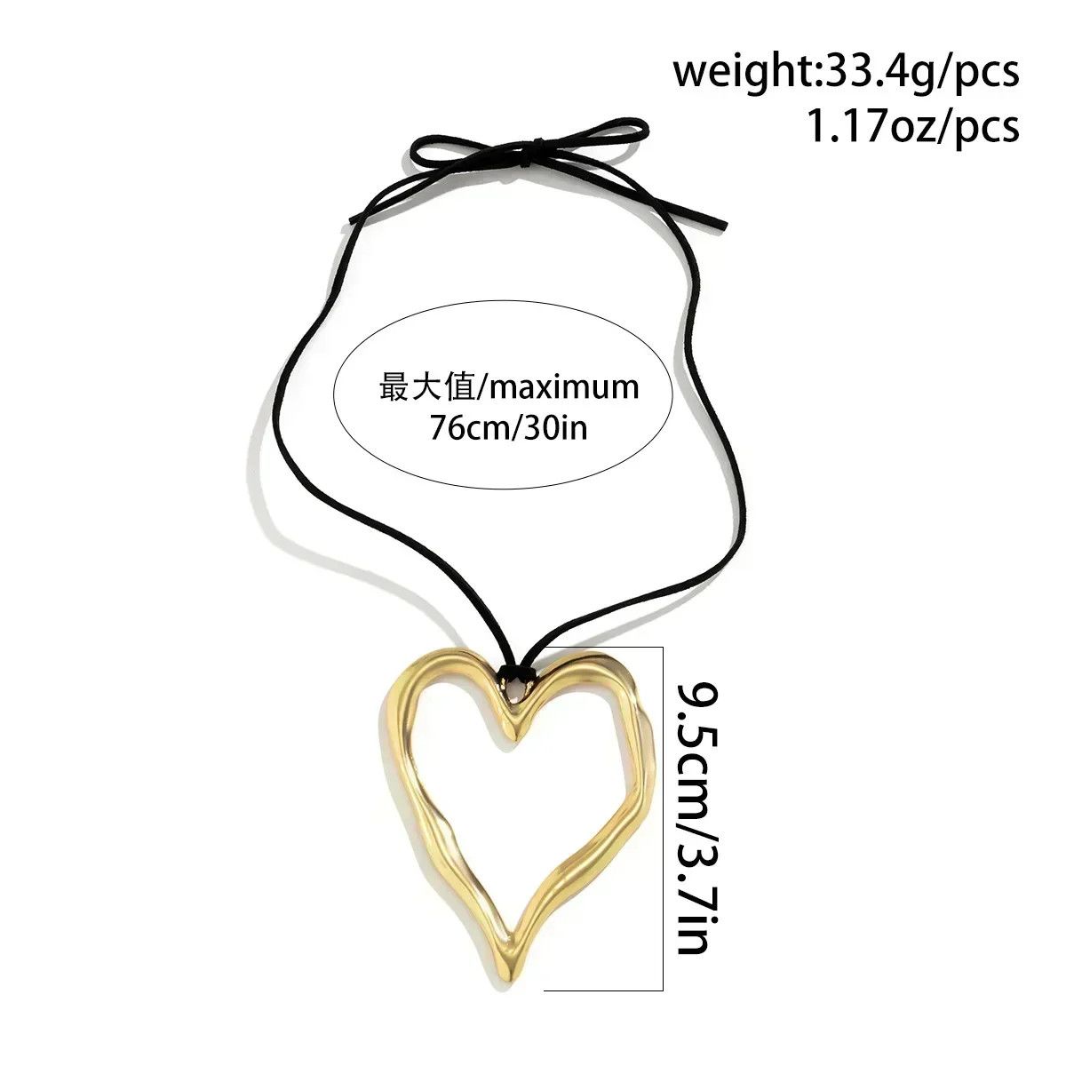 Other Trendy Hollowed Out Large Heart Shape Pendant Necklace Size ONE SIZE - 2 Thumbnail