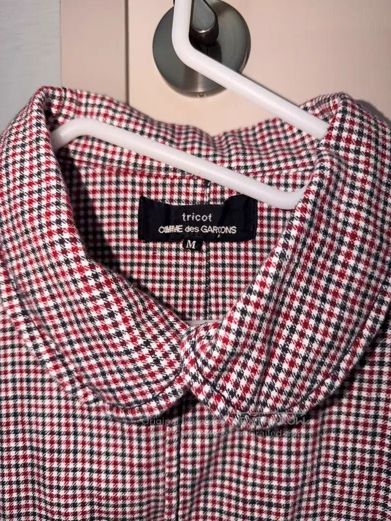 Comme des Garcons Comme des Garcons Red houndstooth round-collar jacket Size M / US 6-8 / IT 42-44 - 2 Thumbnail