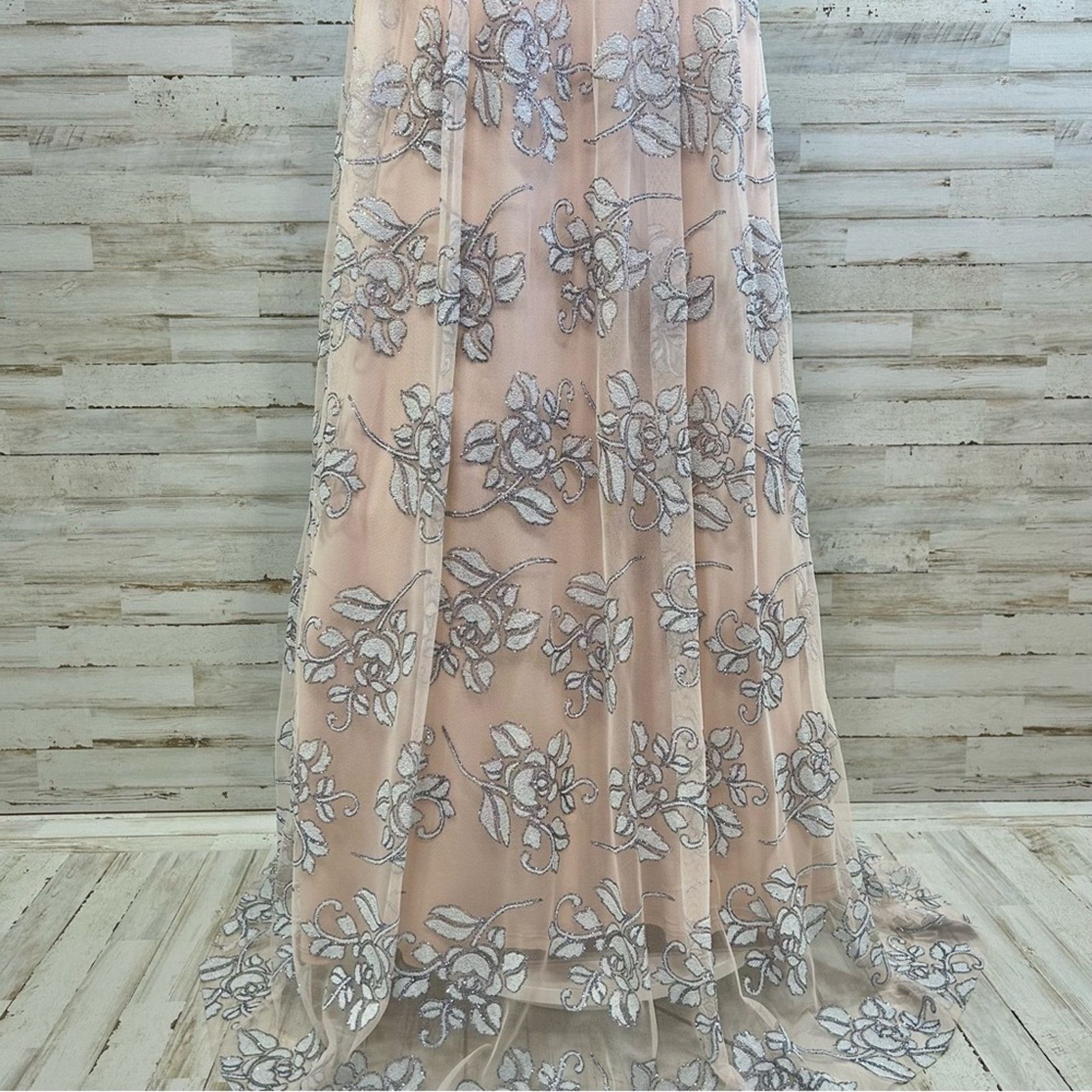 Other Jump Apparel Halter Tulle Glitter Maxi Dress Size 5/6 Floral Size S / US 4 / IT 40 - 4 Thumbnail