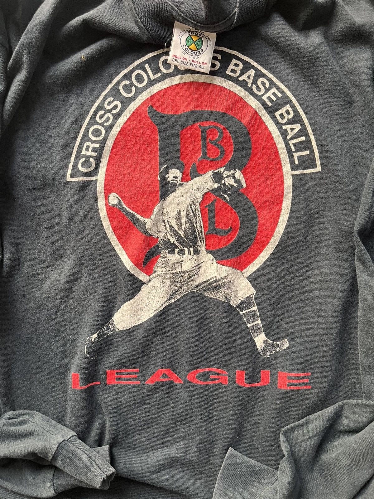 Cross Colours Vintage 90s Cross Colours Base Ball League Longsleeve Tshirt Size US XL / EU 56 / 4 - 1 Thumbnail