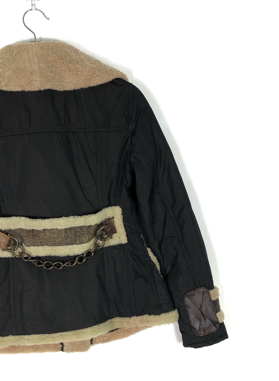 Blackstock & Weber MADE IN ITALY WEBER PATCHWORK SHEEPSKIN SHEARLING JACKET Size XXS / US 00 / IT 34 - 14 Thumbnail