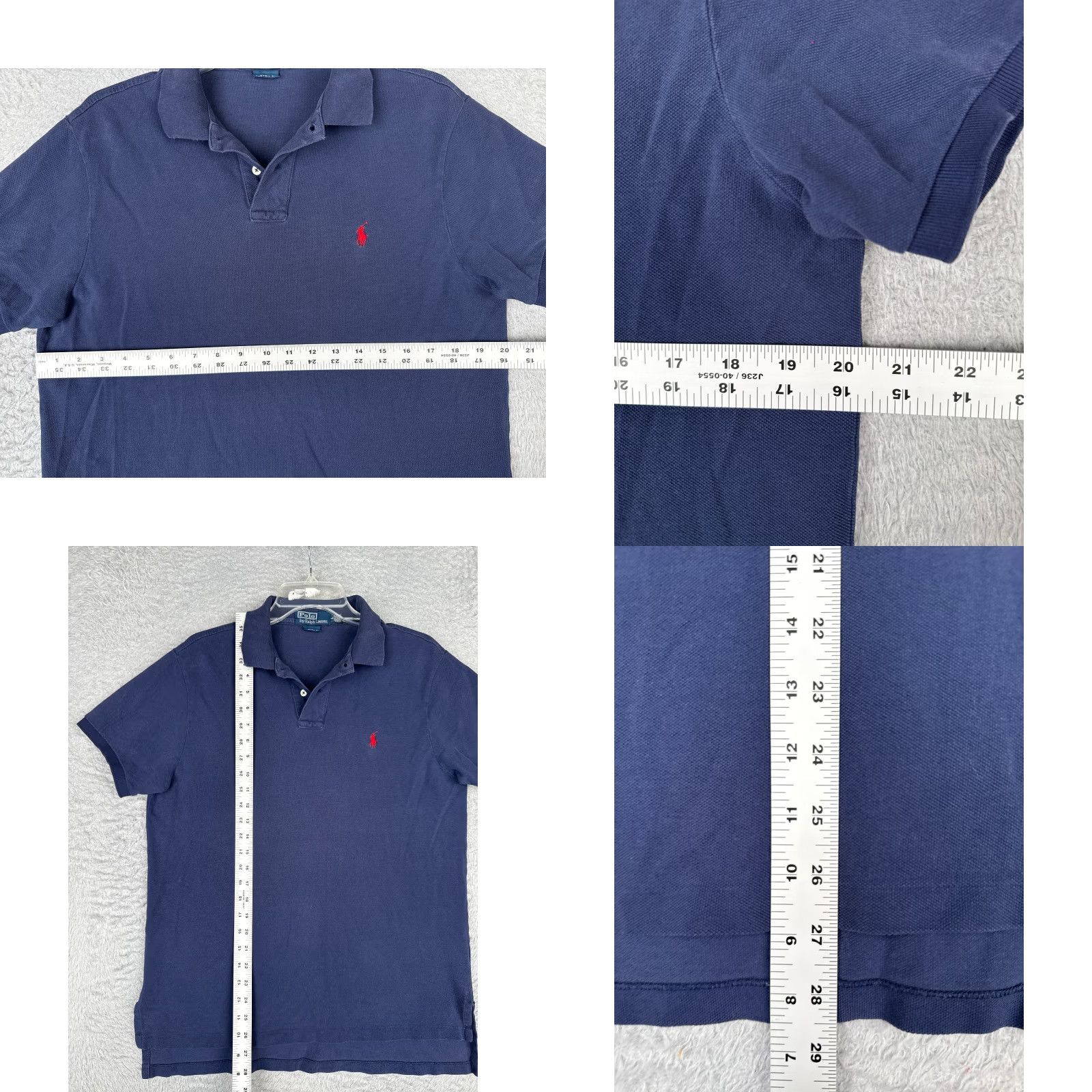 Ralph Lauren VINTAGE Ralph Lauren Polo Shirt Adult Large Blue 100% Cotton Custom Fit Golf Shirt Size US L / EU 52-54 / 3 - 8 Thumbnail