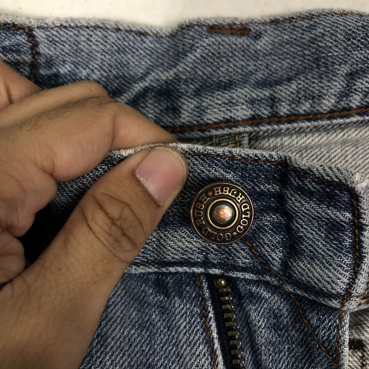 Japanese Brand 🔥90’s Distressed Denim Jeans Gold Rush Japan Made Size US 30 / EU 46 - 12 Thumbnail