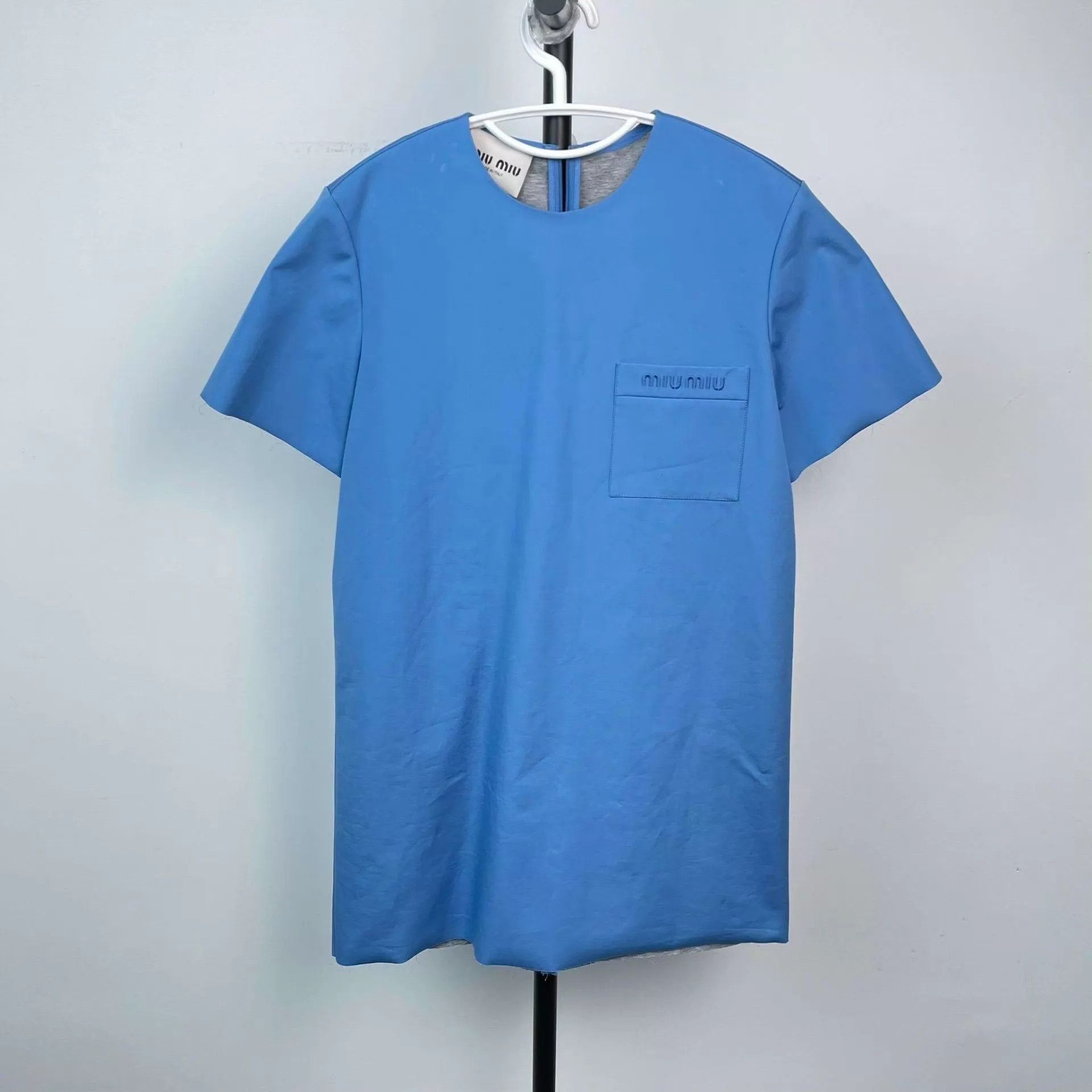 Miu Miu MIU MIU Women's Cotton Blue 40 Dress 260318SCTYQ05 Size S / US 4 / IT 40 - 1 Thumbnail