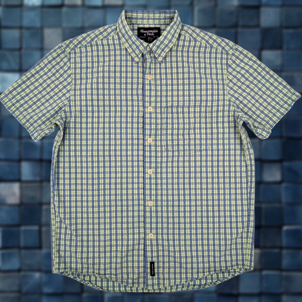 Abercrombie & Fitch Abercrombie & Fitch Button-Up Shirt Mens M Green Blue Plaid Seersucker Short Sleeve Casual Vintage: No Size US M / EU 48-50 / 2 - 1 Thumbnail