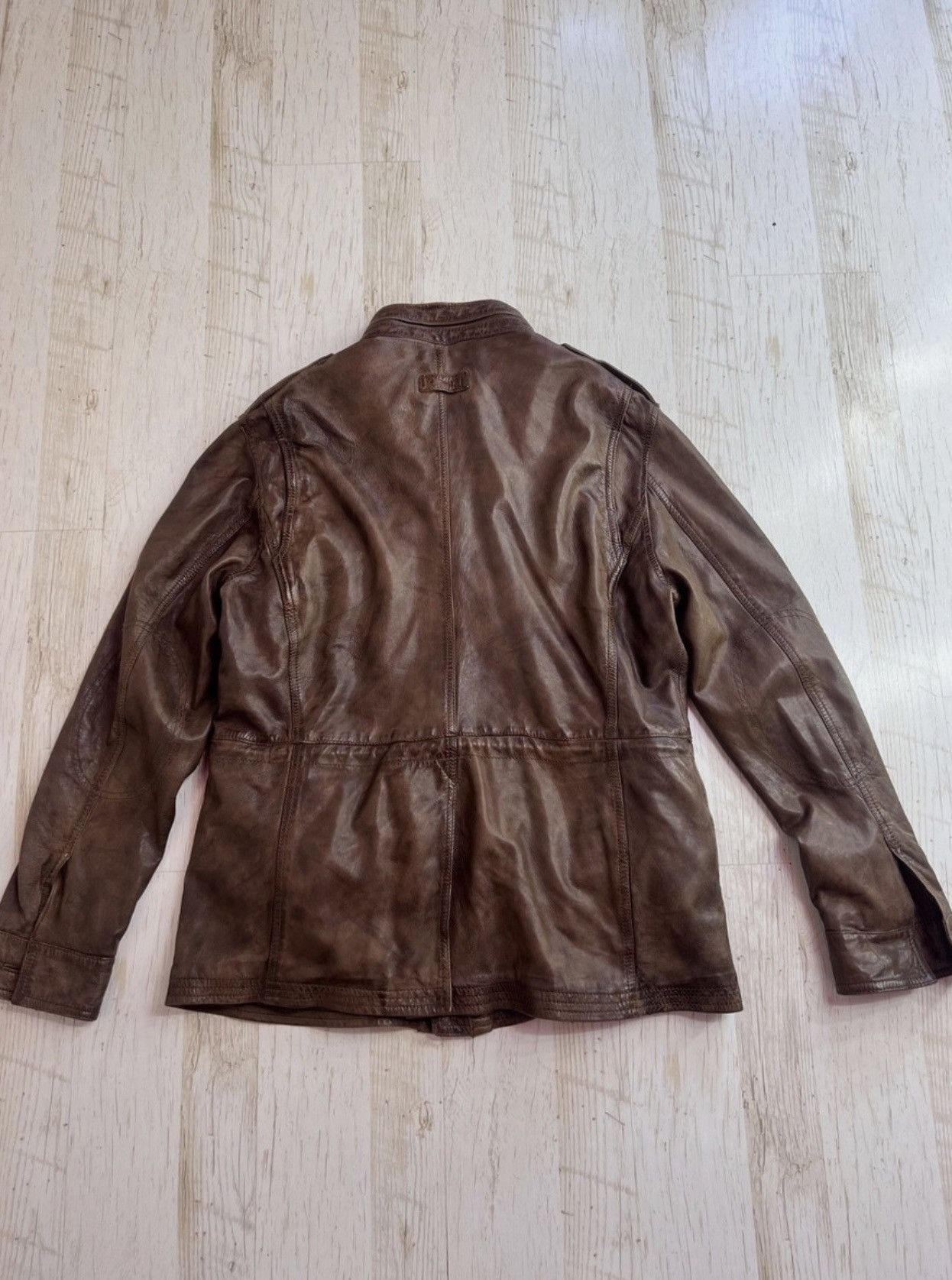 Massimo Dutti Massimo Dutti Leather Field Jacket – Brown – Size XL Size US XL / EU 56 / 4 - 7 Thumbnail
