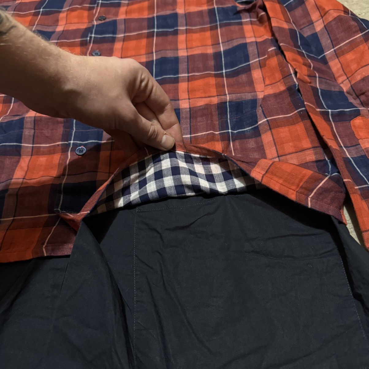 Raf Simons × Vintage Raf simons Double layer flannel shirt bottoms up Size US L / EU 52-54 / 3 - 5 Thumbnail