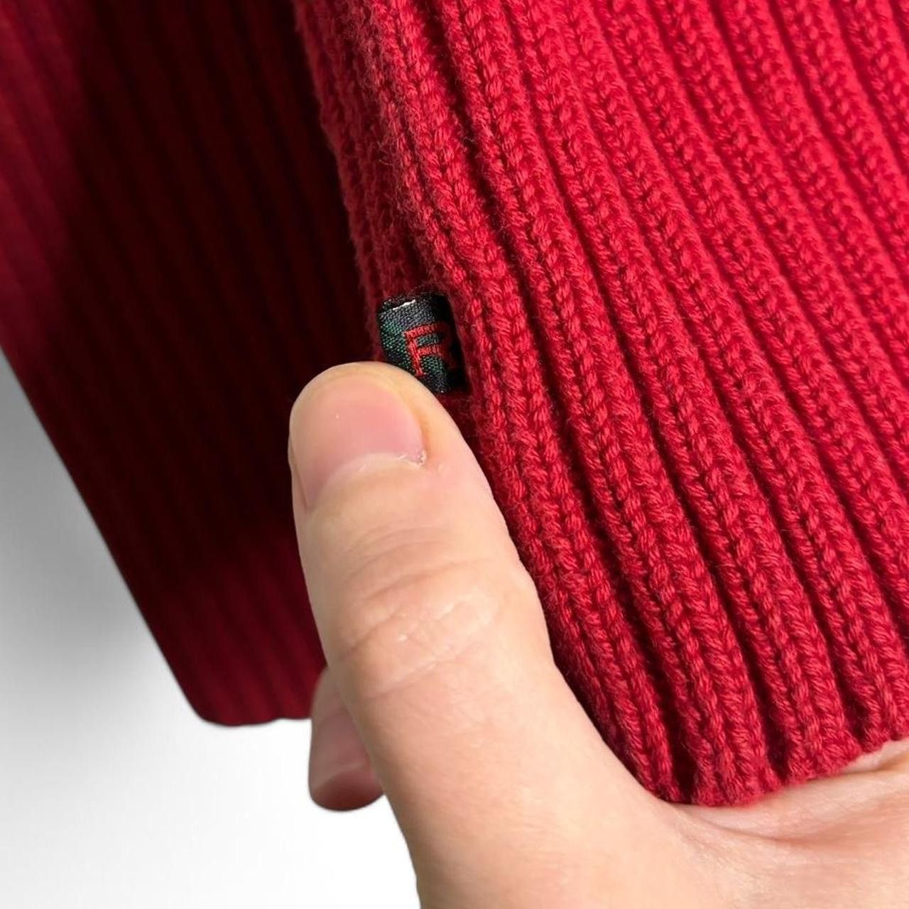 Ralph Lauren × Vintage Vintage Y2K Ralph Lauren Red Quarter Zip Knit Sweater Size M / US 6-8 / IT 42-44 - 4 Thumbnail