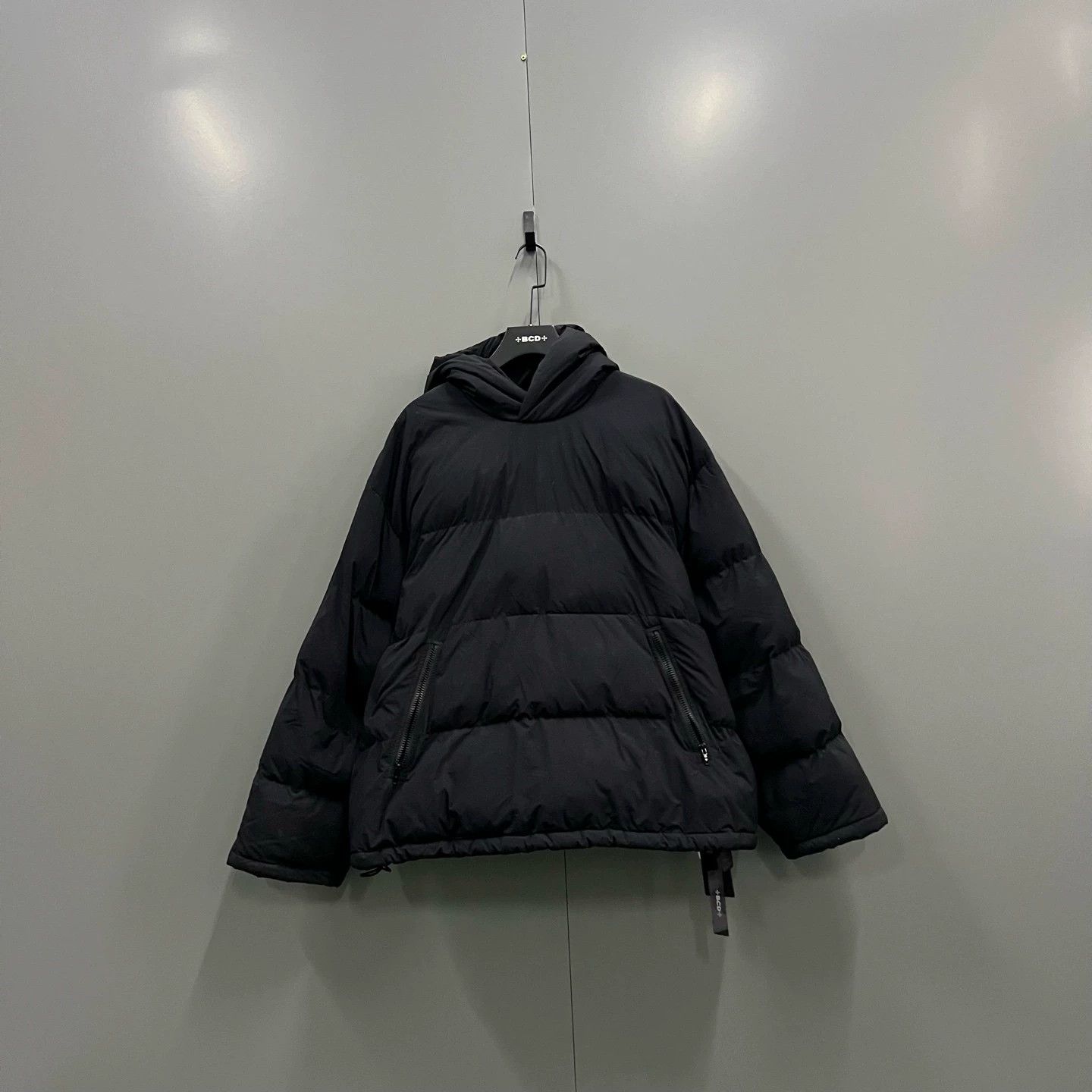 Balenciaga Black Hooded Down Jacket - dmc