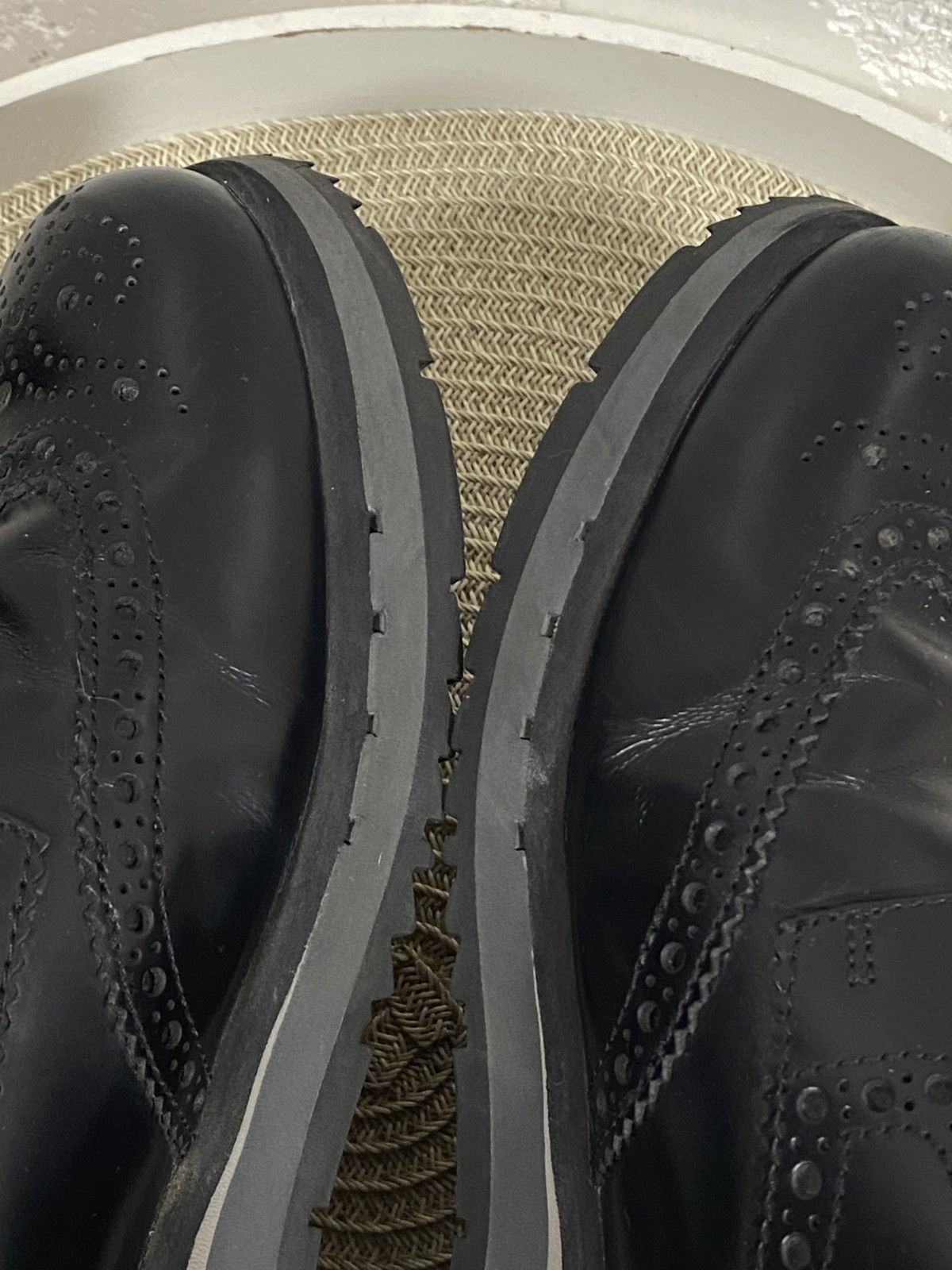 Prada Prada Sport Black Leather Derby Lace Up Brogue Sneakers 40 Size US 7 / EU 40 - 7 Thumbnail