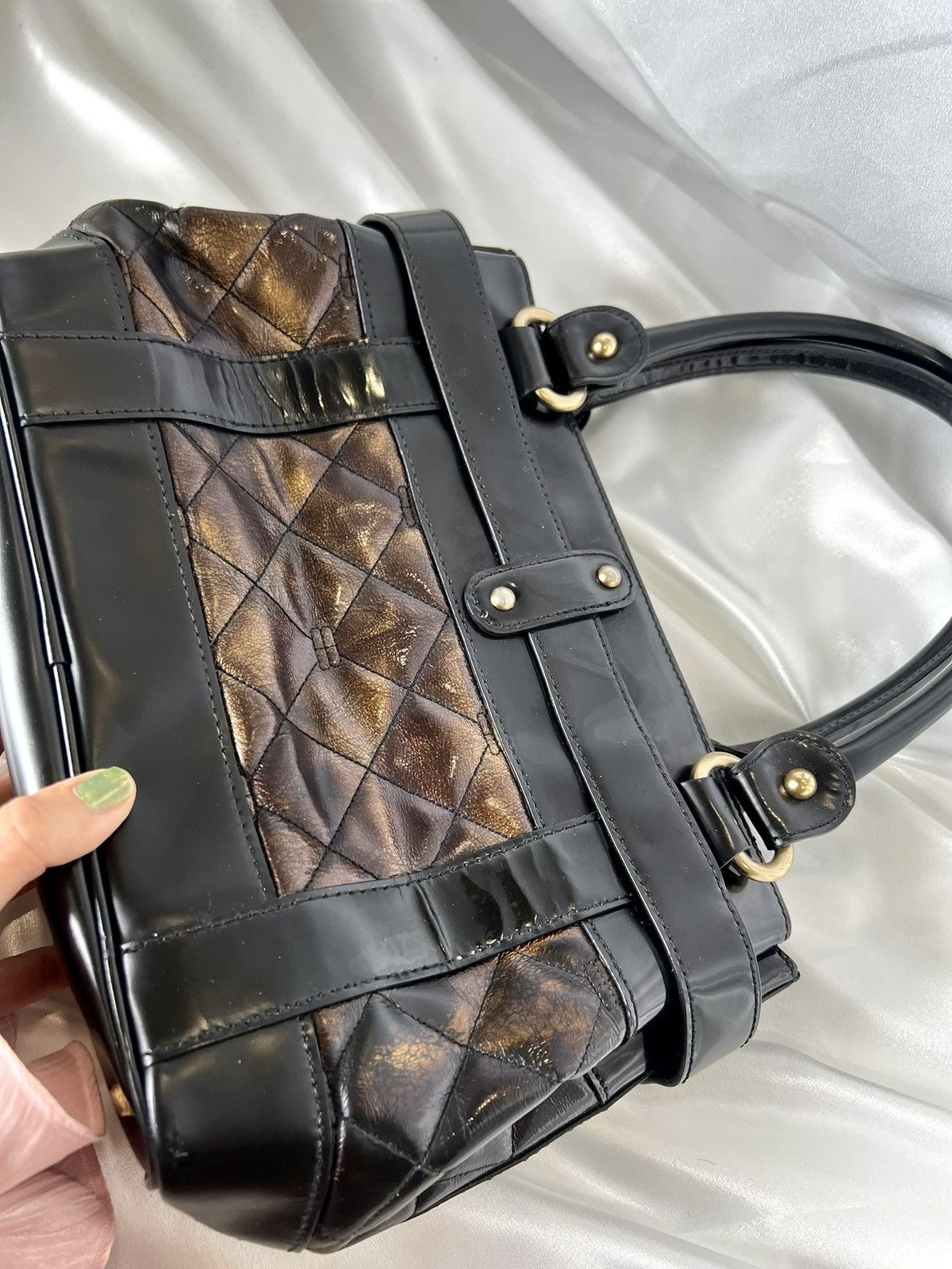 Balenciaga Balenciaga Quilted Patent Leather Tote – Black Size ONE SIZE - 7 Thumbnail