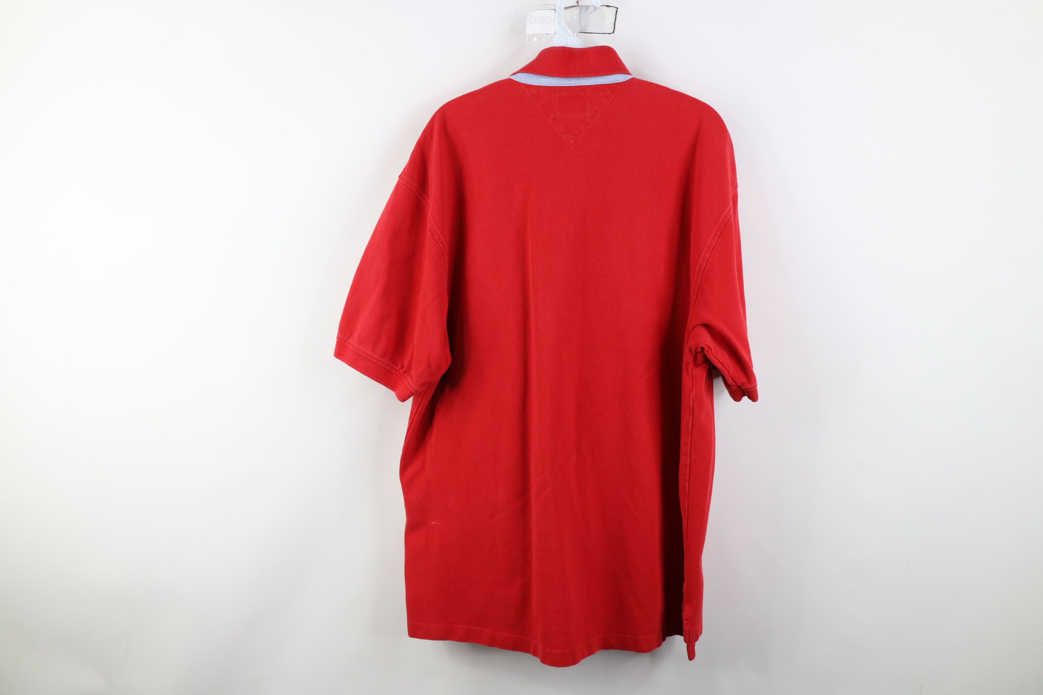 Tommy Hilfiger Vintage 90s Tommy Hilfiger Pique Cotton Knit Golf Polo Red Size US XL / EU 56 / 4 - 13 Thumbnail