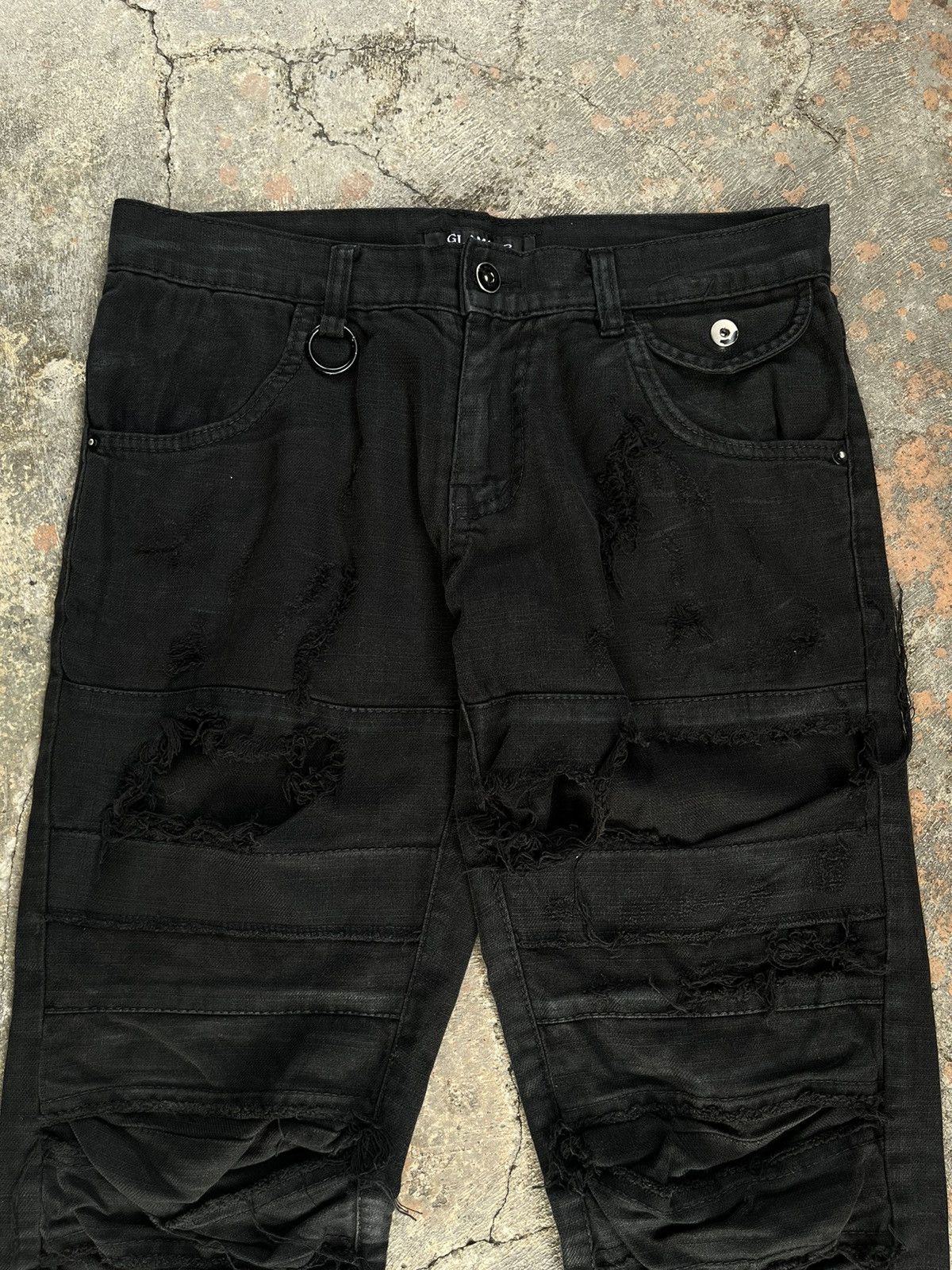Hysteric Glamour GLAMOUR JAPANESE DISTRESSED DENIM BLACK BIKERS PANTS PUNK Size US 32 / EU 48 - 3 Thumbnail