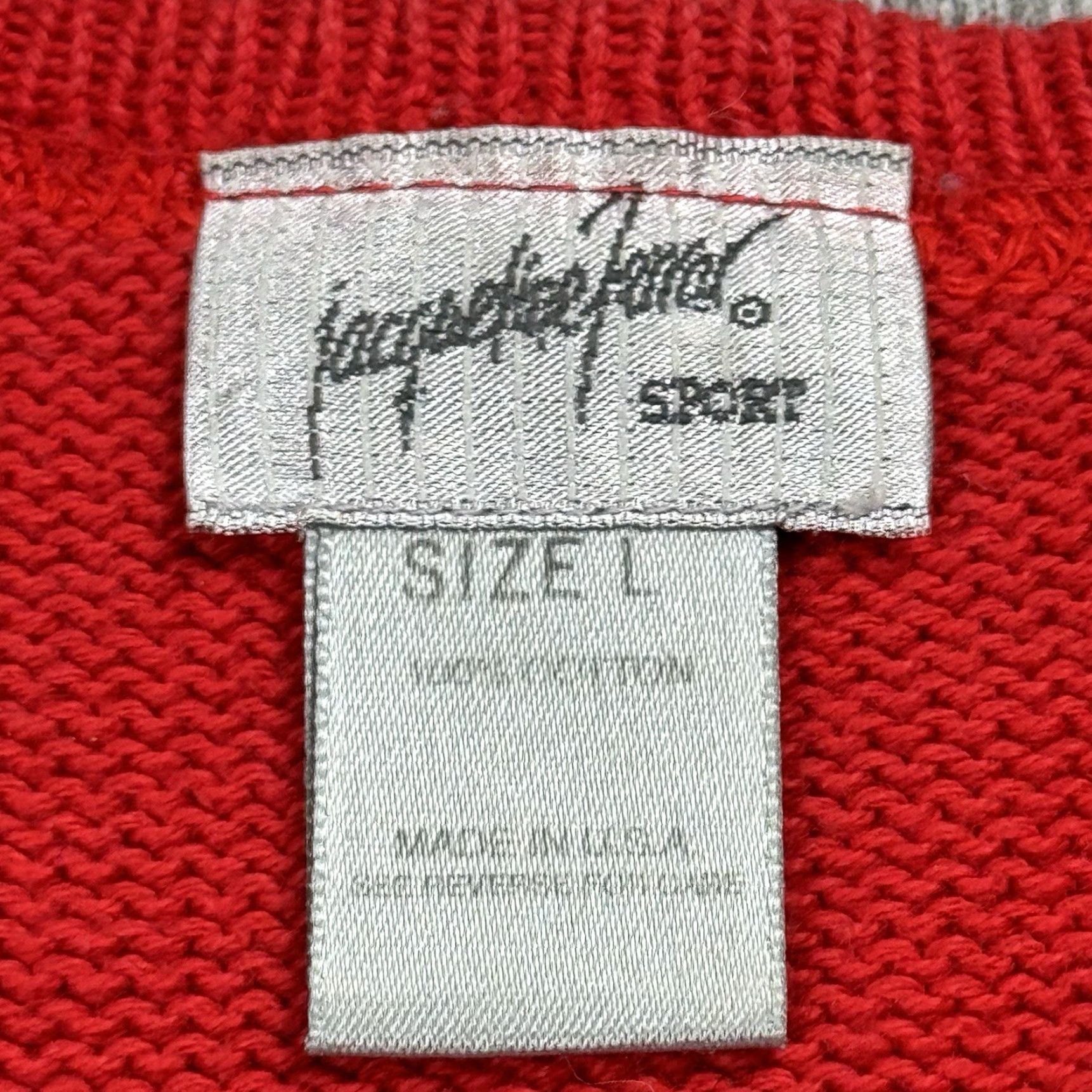 Vintage VTG 90s Jacqueline Ferrar Geometric Wool/Cotton Knit Dress Shirt Dress Womens L Red 1990s Abstract Geometric Casual Vintage Clothing Size L / US 10 / IT 46 - 3 Thumbnail