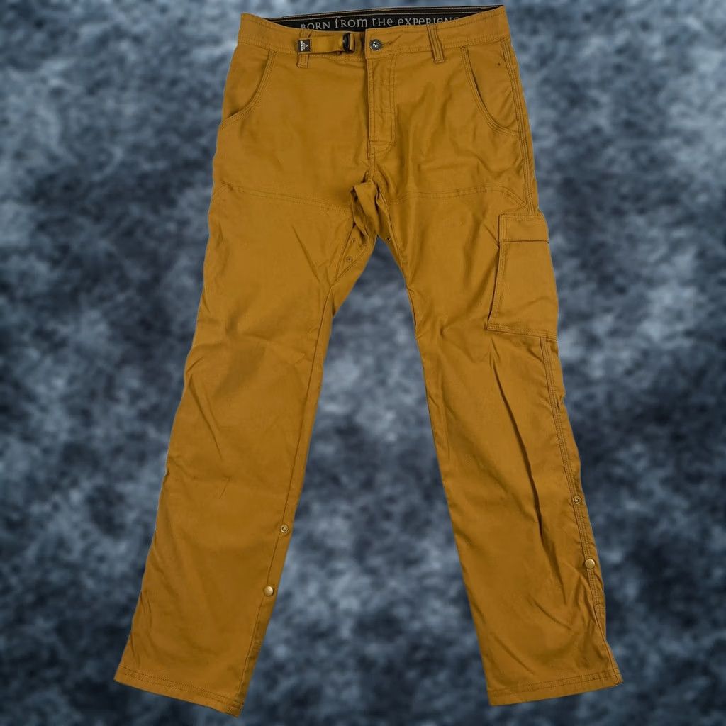 Prana Prana Stretch Zion II Straight Pants Mens Beige 30x30 Hiking Belt Roll Snap Up Size US 40 / EU 56 - 1 Thumbnail