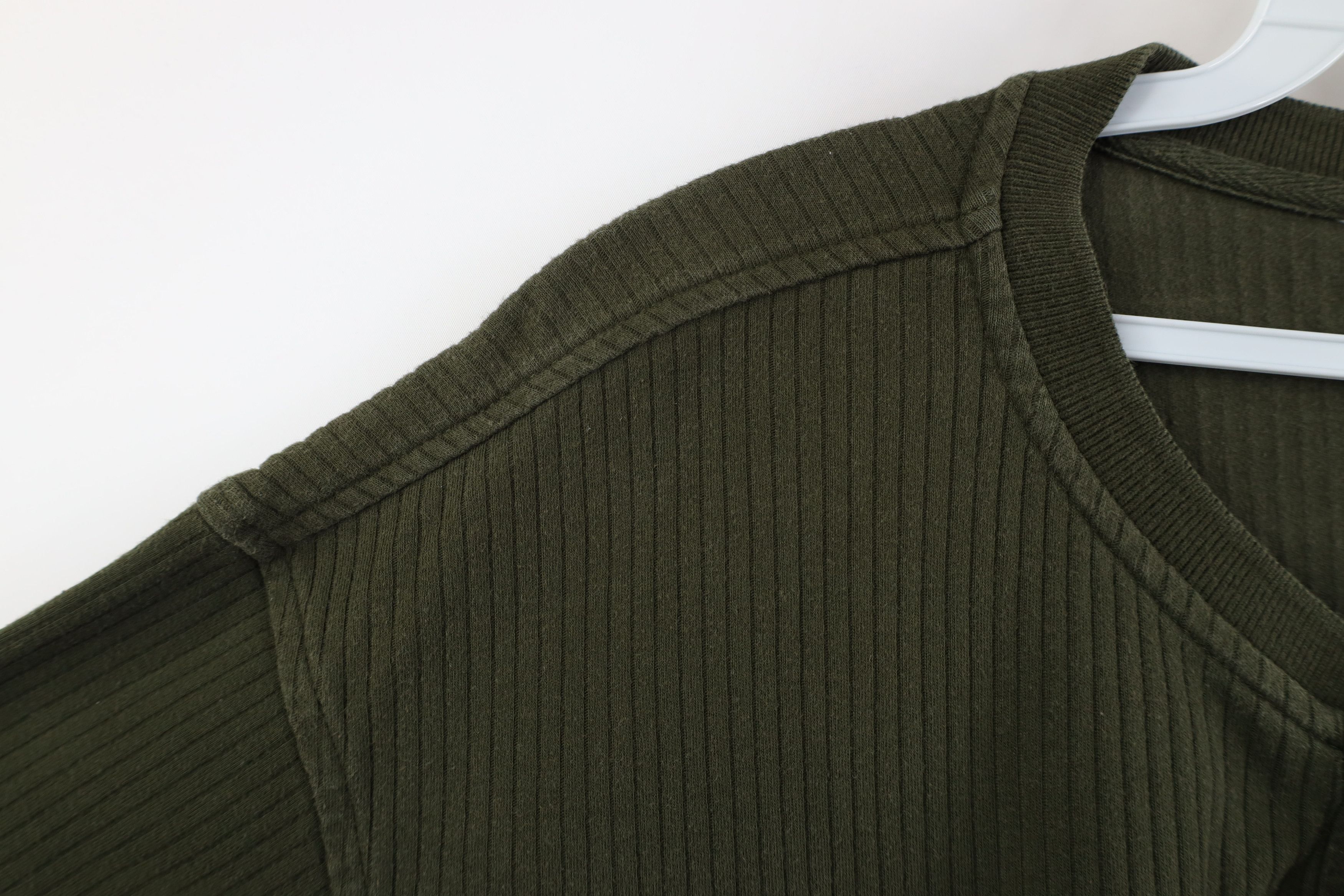 Vintage Vintage 90s Y2K Streetwear Cotton Ribbed Knit Henley T-Shirt Size US XXL / EU 58 / 5 - 7 Thumbnail