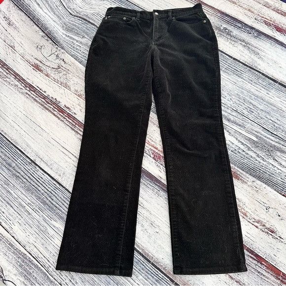 Lauren Ralph Lauren Vintage Lauren Ralph Lauren Black Corduroy Straight Leg Pant Size 30" / US 8 / IT 44 - 2 Thumbnail